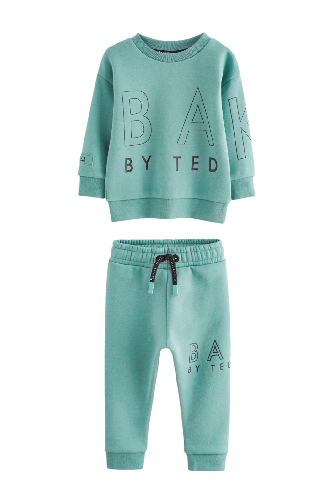 Letter Sweatshirt And Joggers Set Green