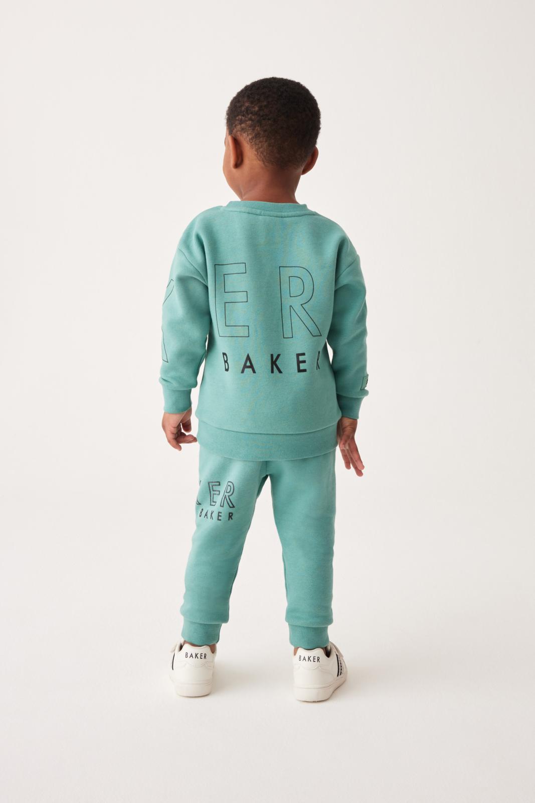 Letter Sweatshirt And Joggers Set Green