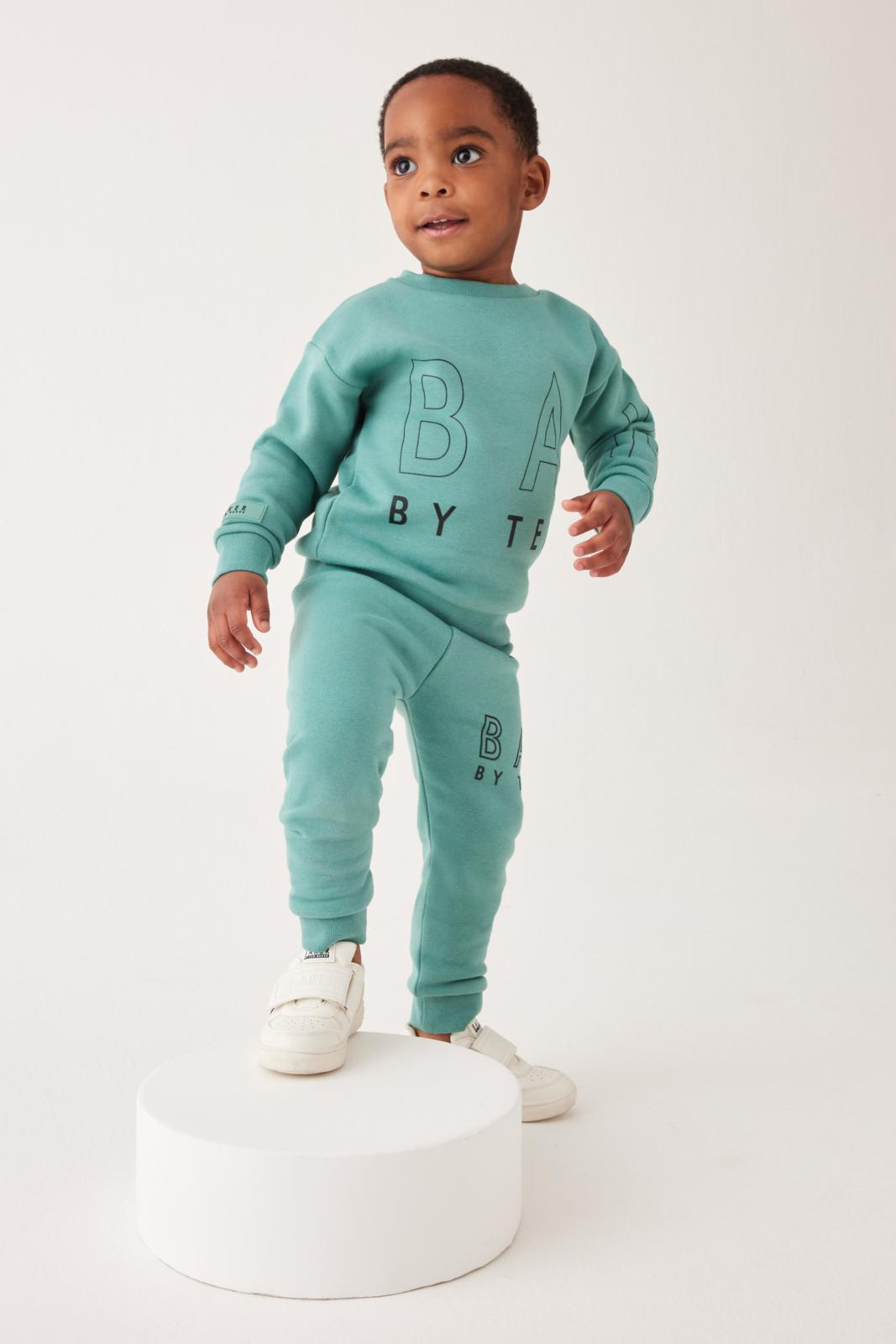Letter Sweatshirt And Joggers Set Green