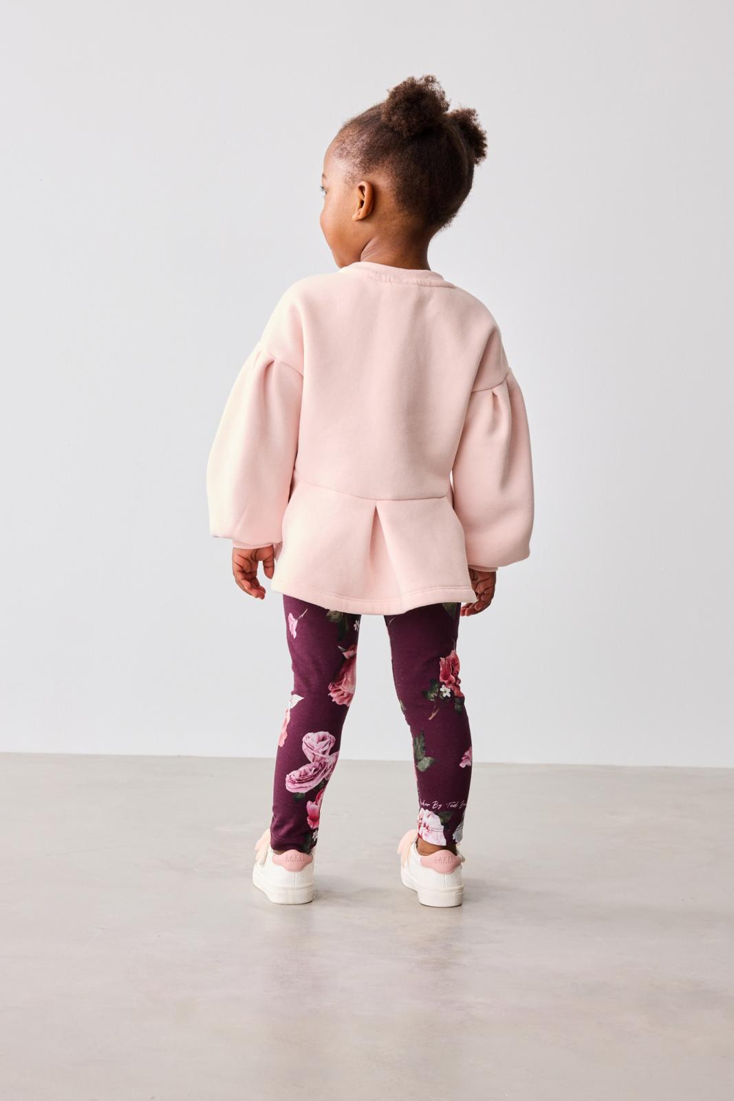 Peplum Sweater And Leggings Set Pink