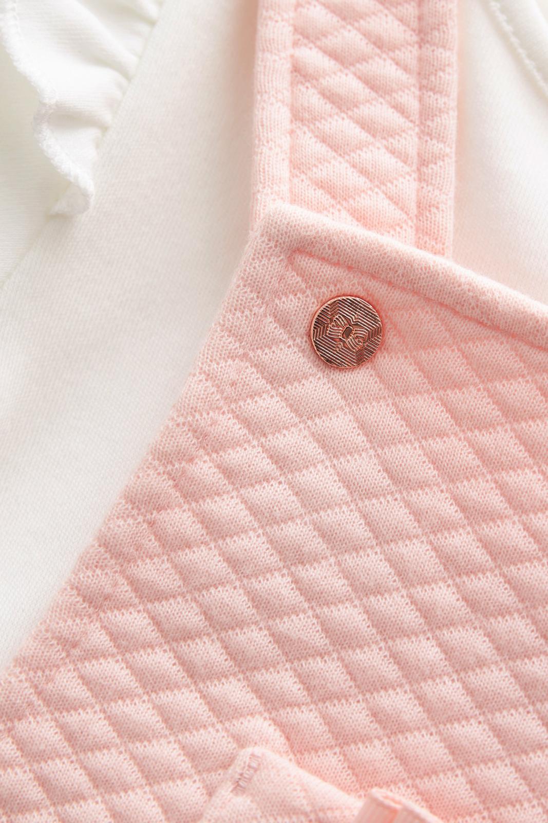 2 Piece Quilted Romper Set Pink