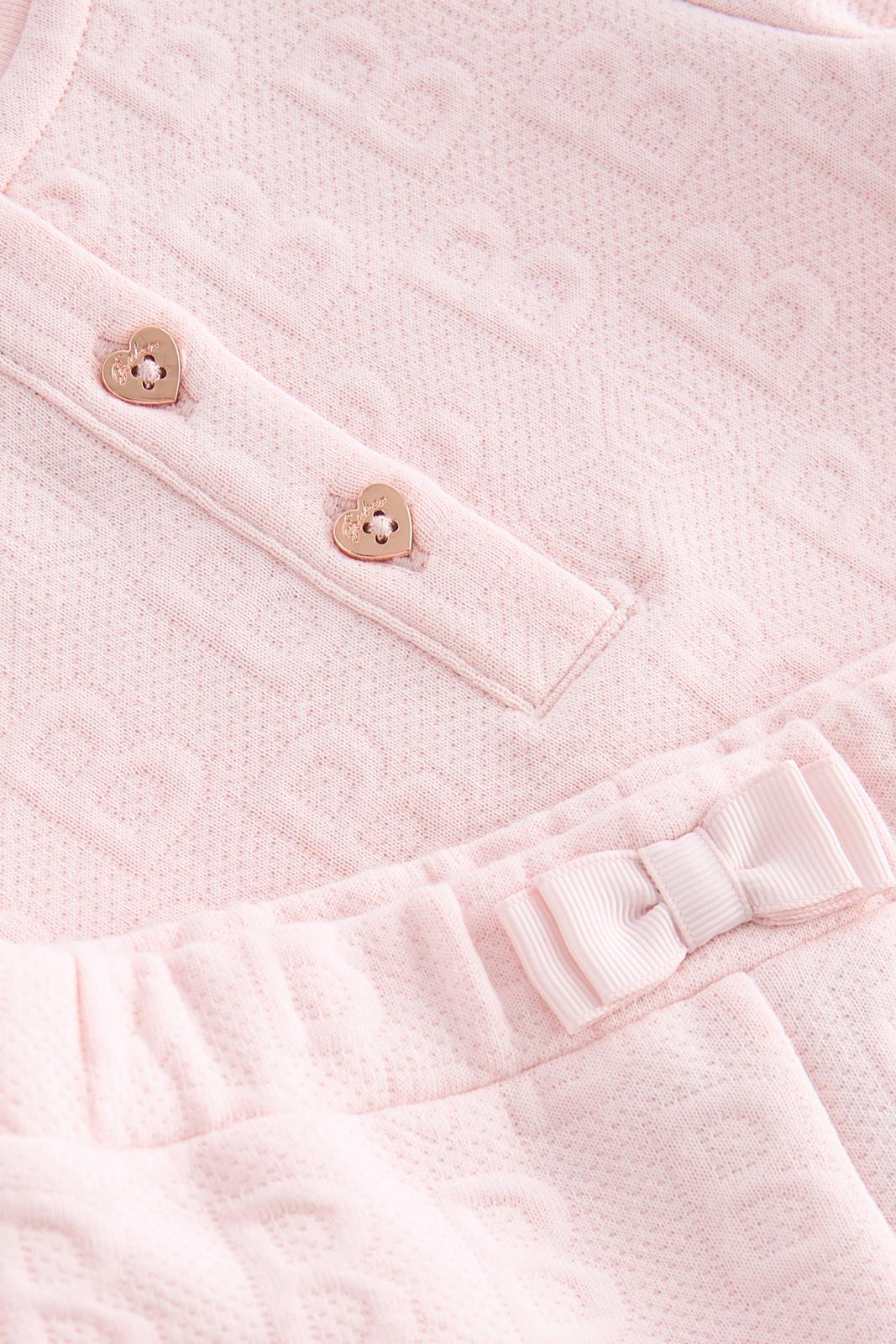 Mesh Sweater And Joggers Set Pink