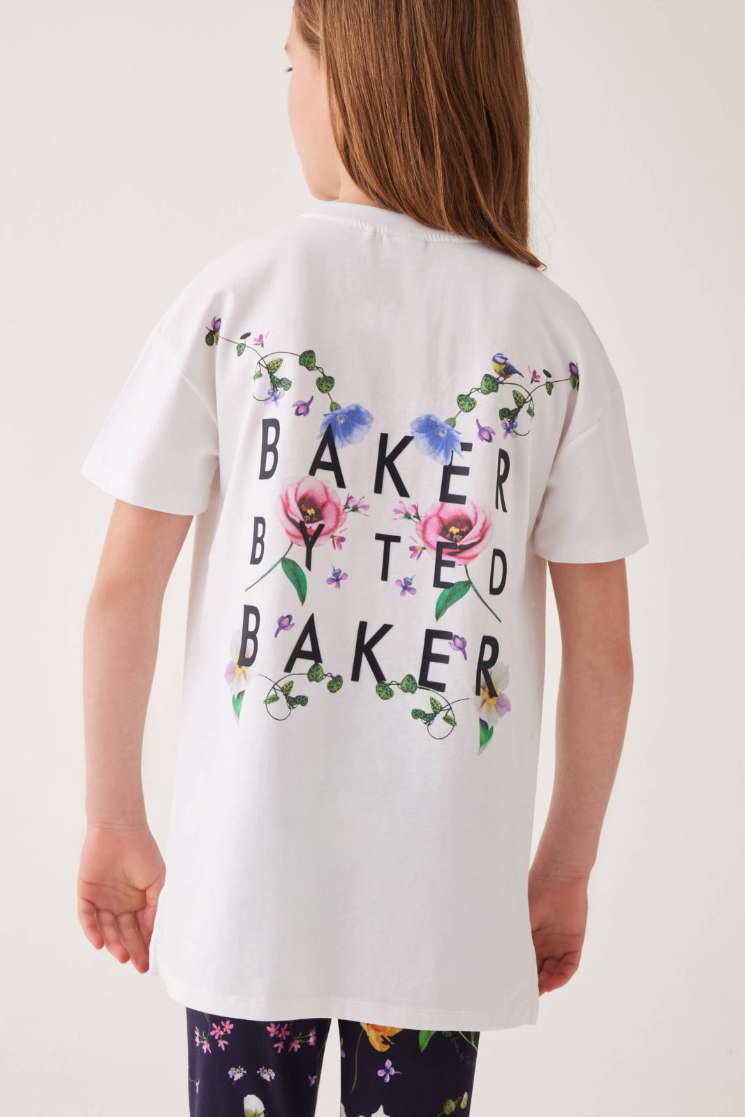 Floral Graphic T-Shirt and Leggings Navy
