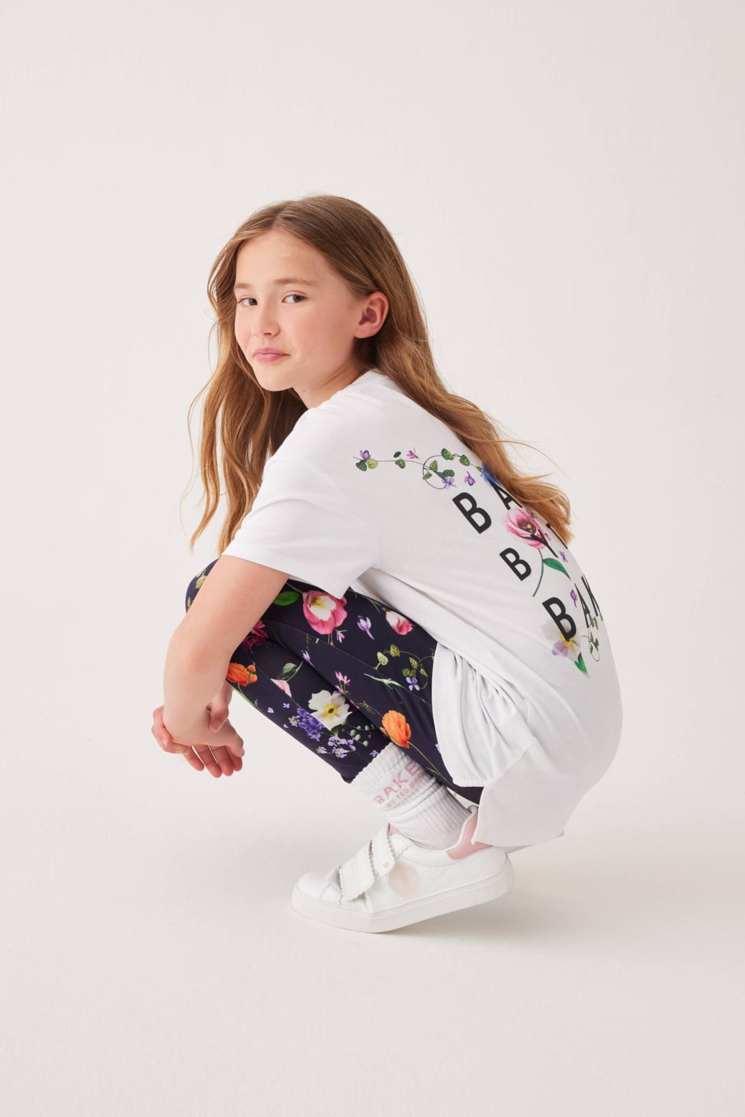 Floral Graphic T-Shirt and Leggings Navy
