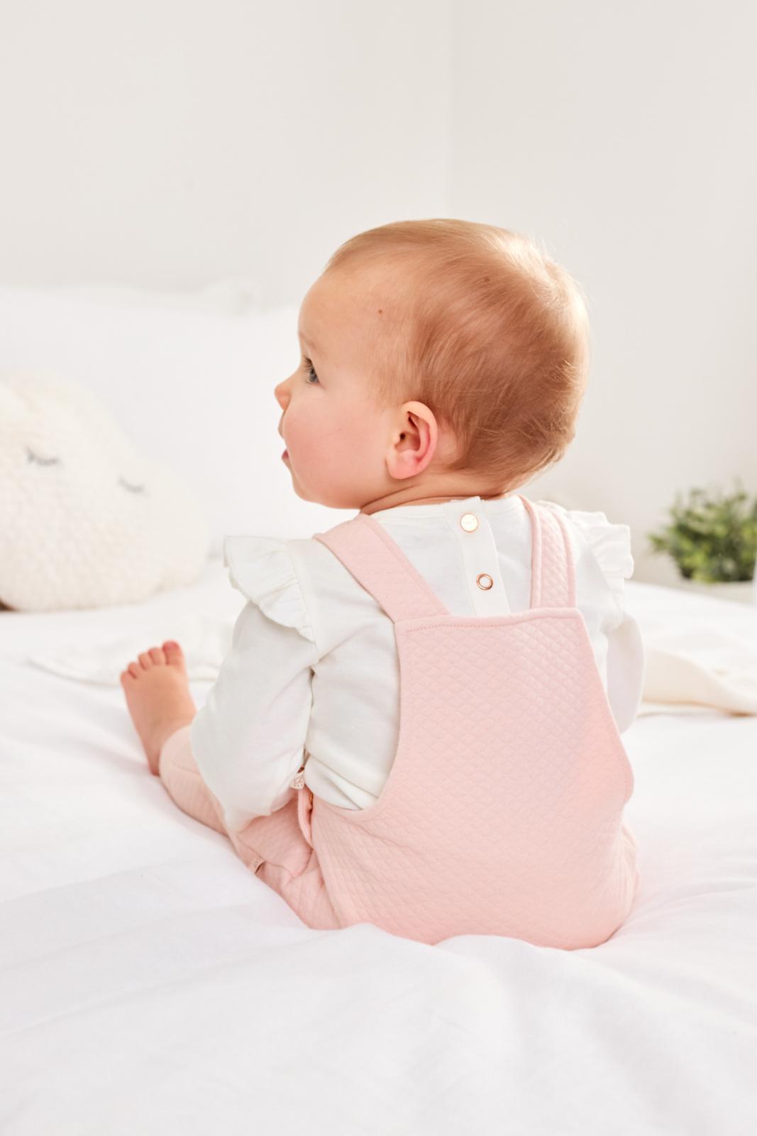 2 Piece Quilted Romper Set Pink