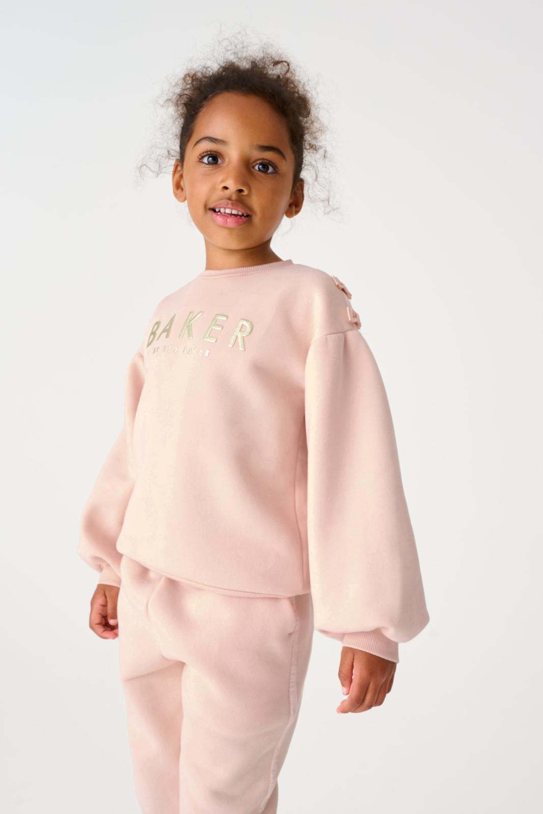 Bow Sweater And Joggers Set Pink