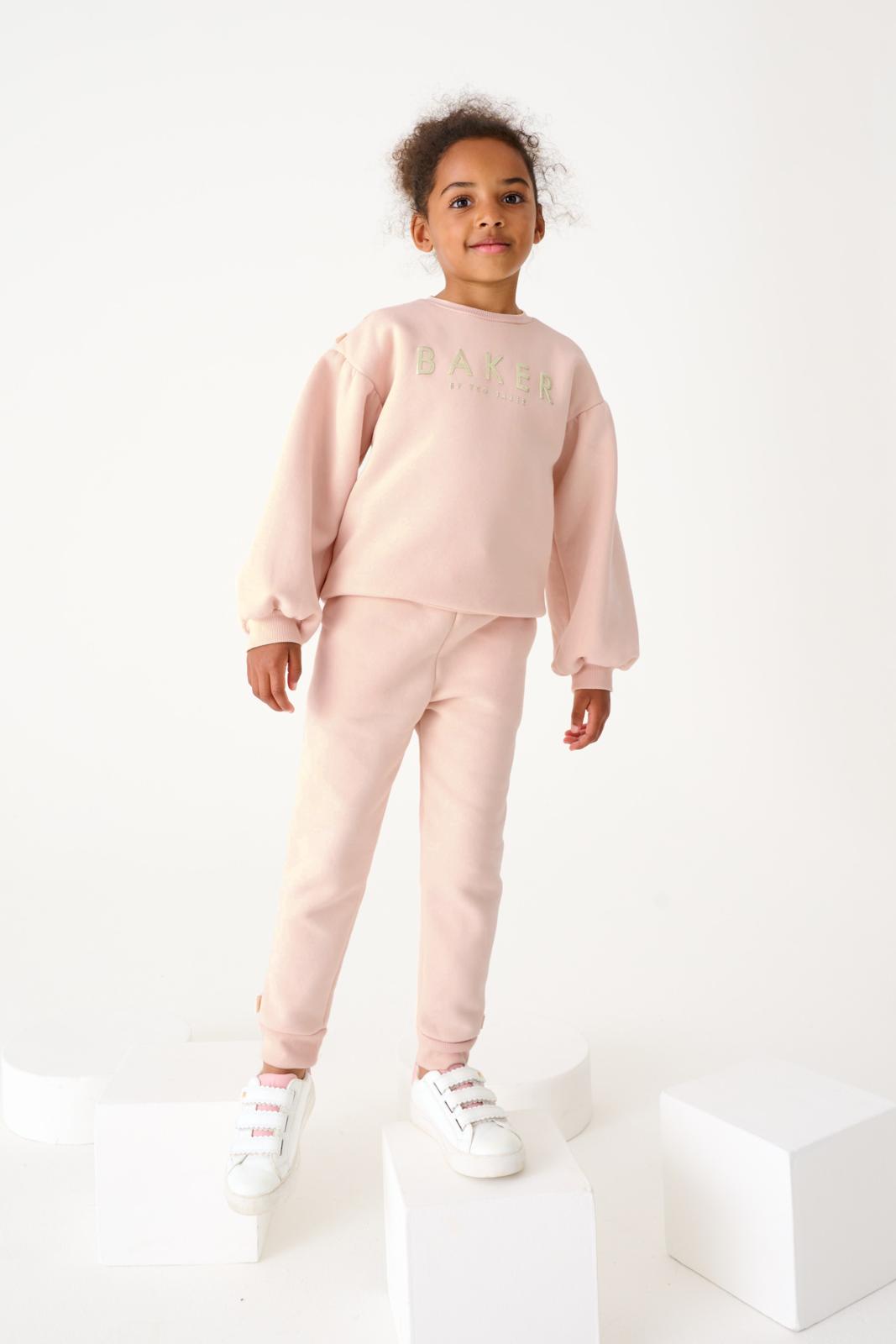 Bow Sweater And Joggers Set Pink