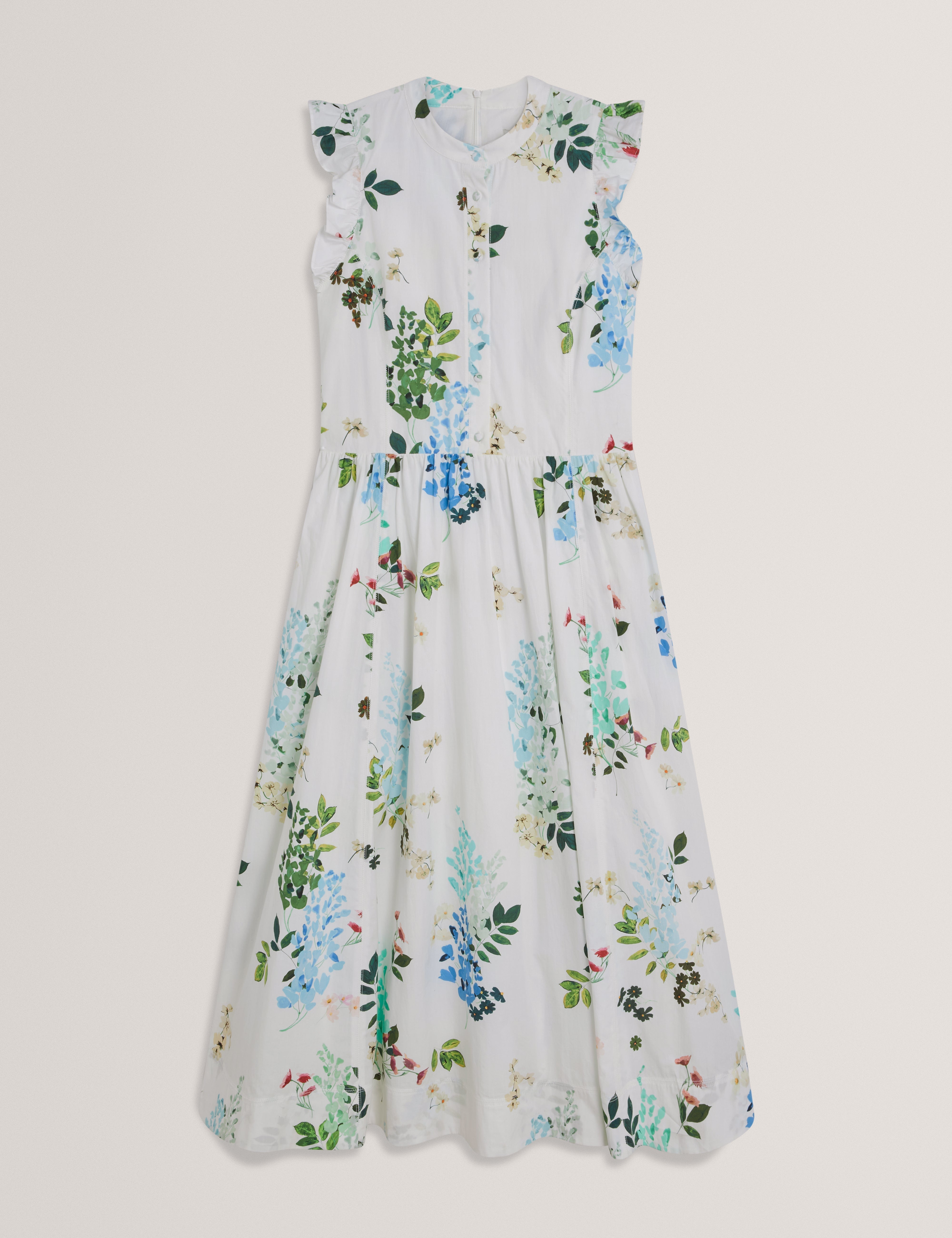 جيوليا فستان ميدي بدون أكمام لون أبيض