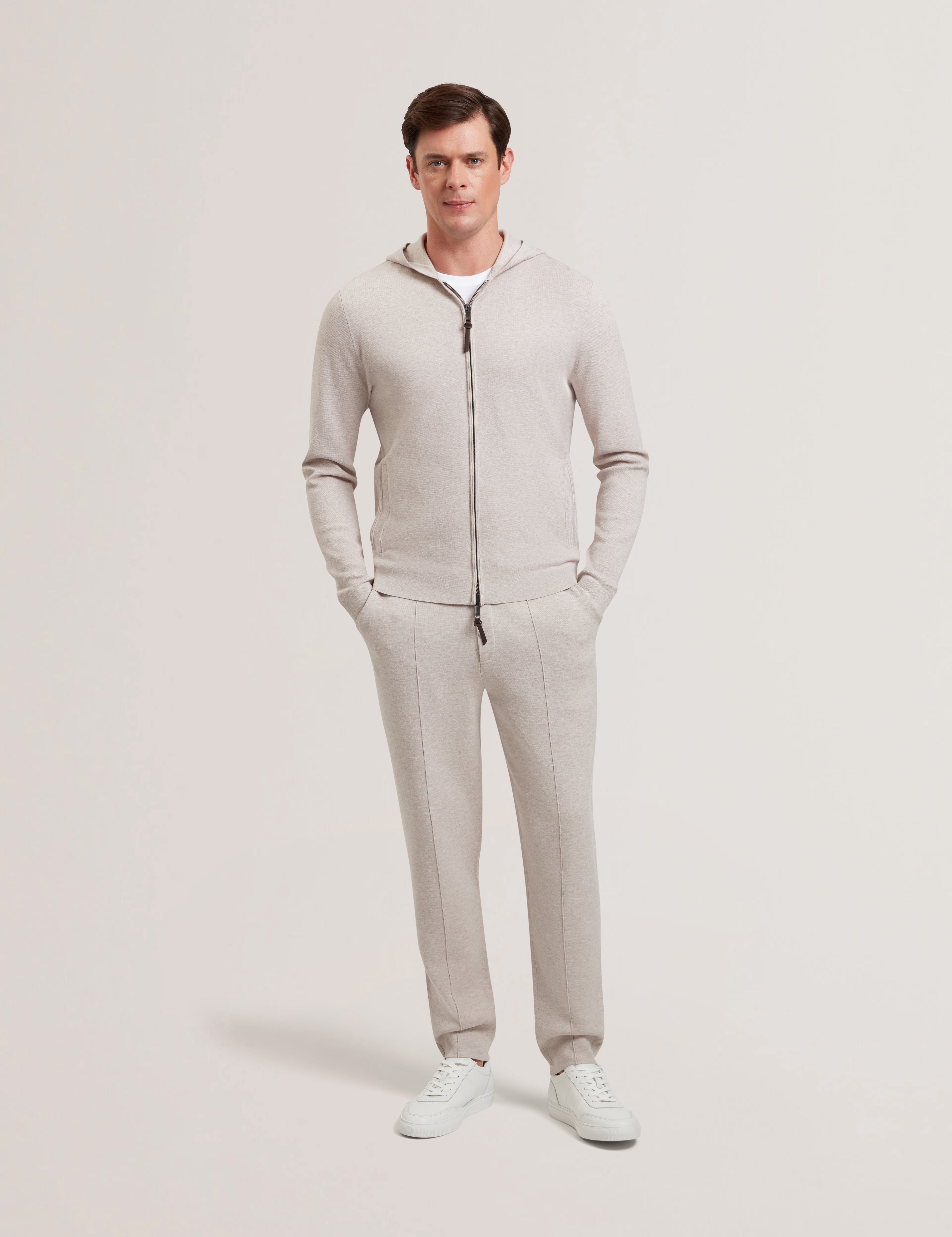 Harldab Knitted Tapered Fit Jogger Natural