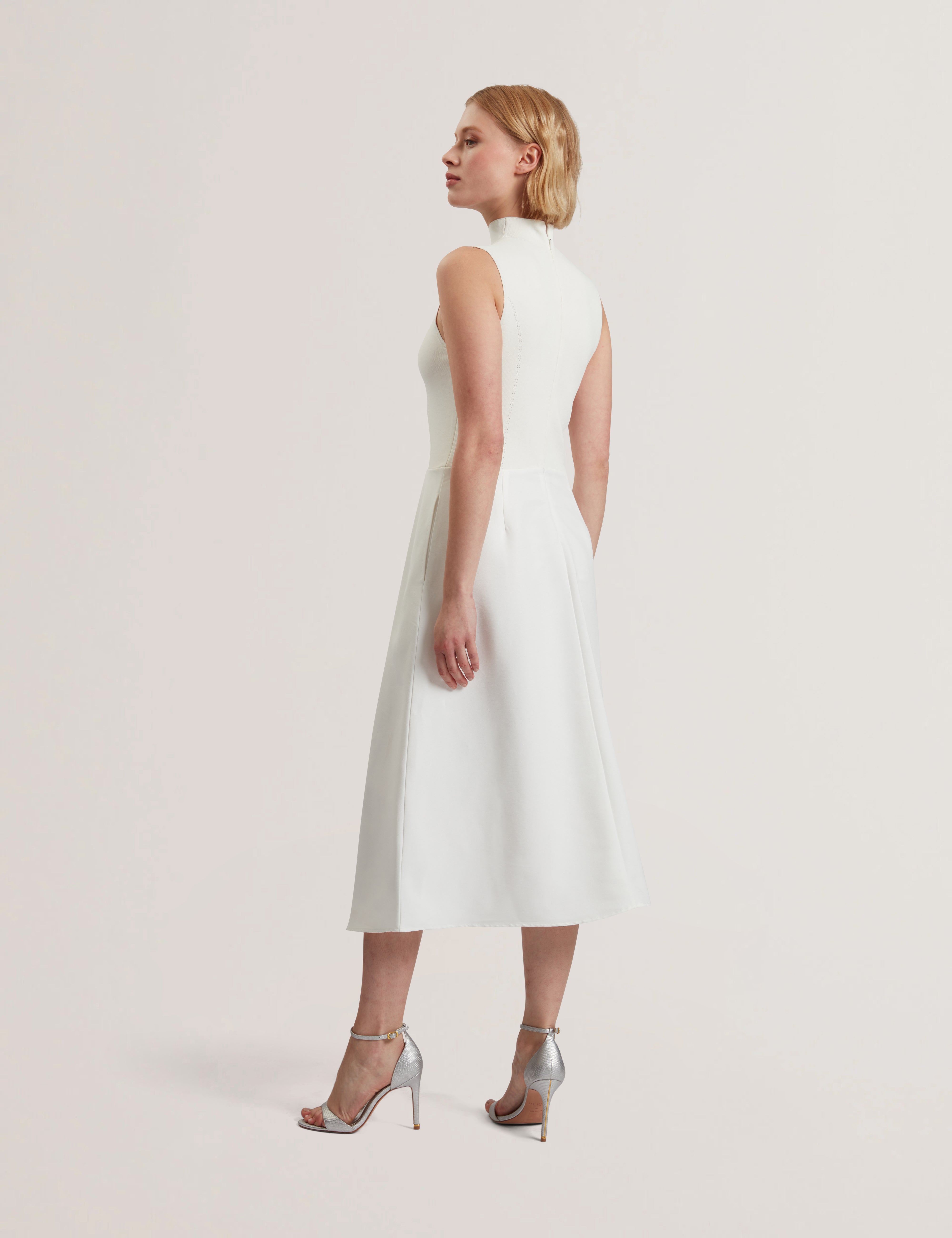 Indivi Mockable Midi Dress With High Ivory