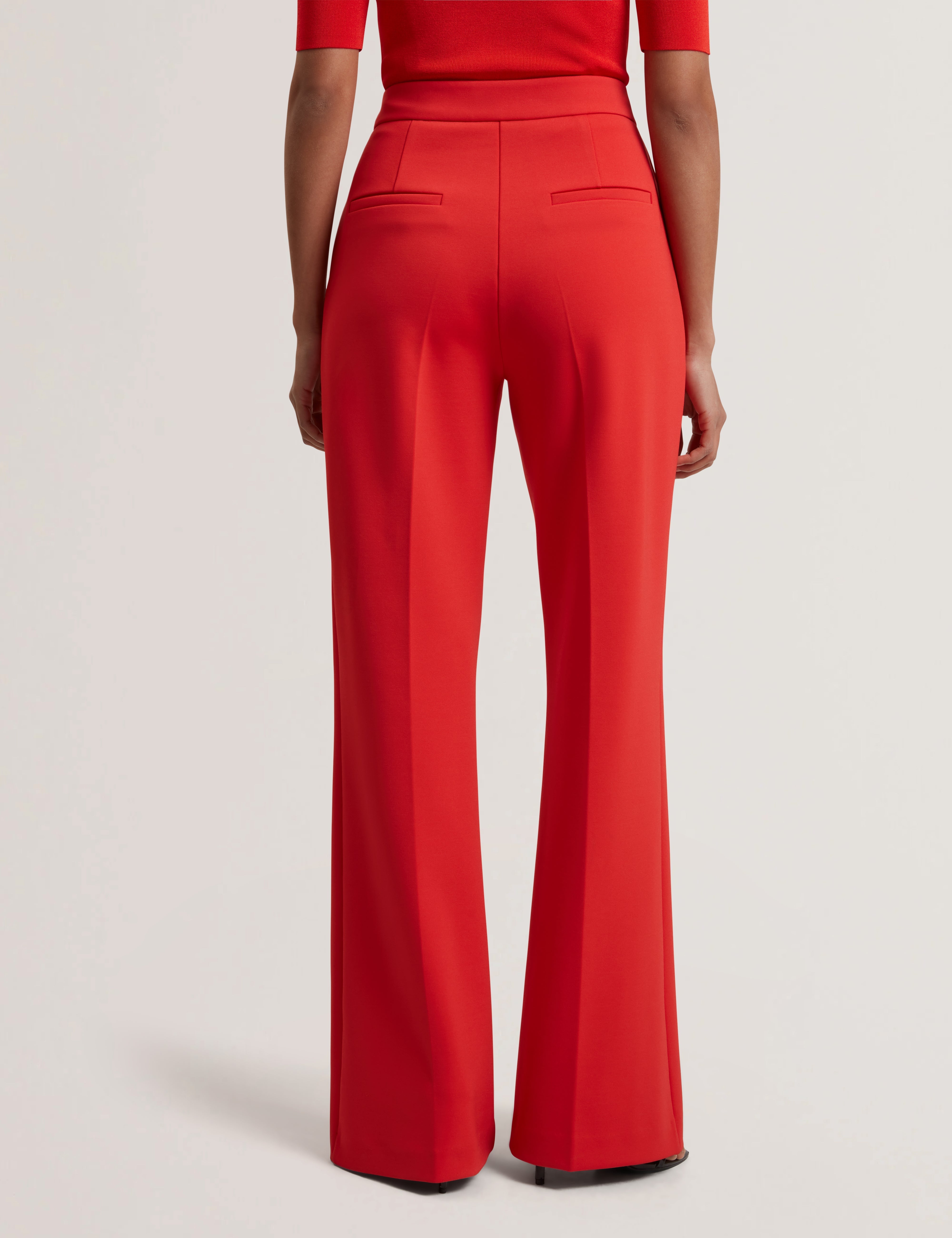Indriv High Waisted Flare Trouser Red