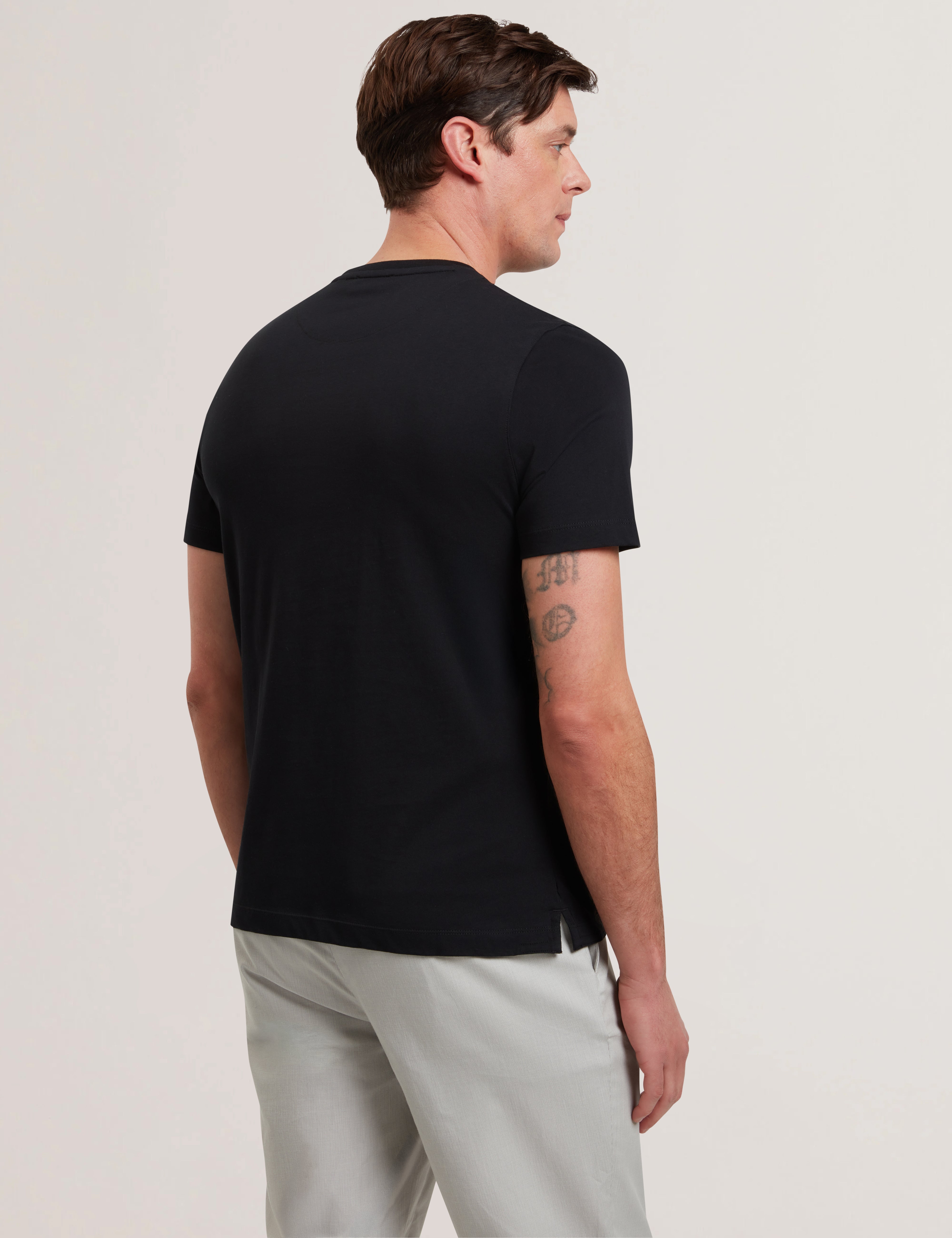 Justino Short Sleeve Box Print Graphic T-Shirt Black