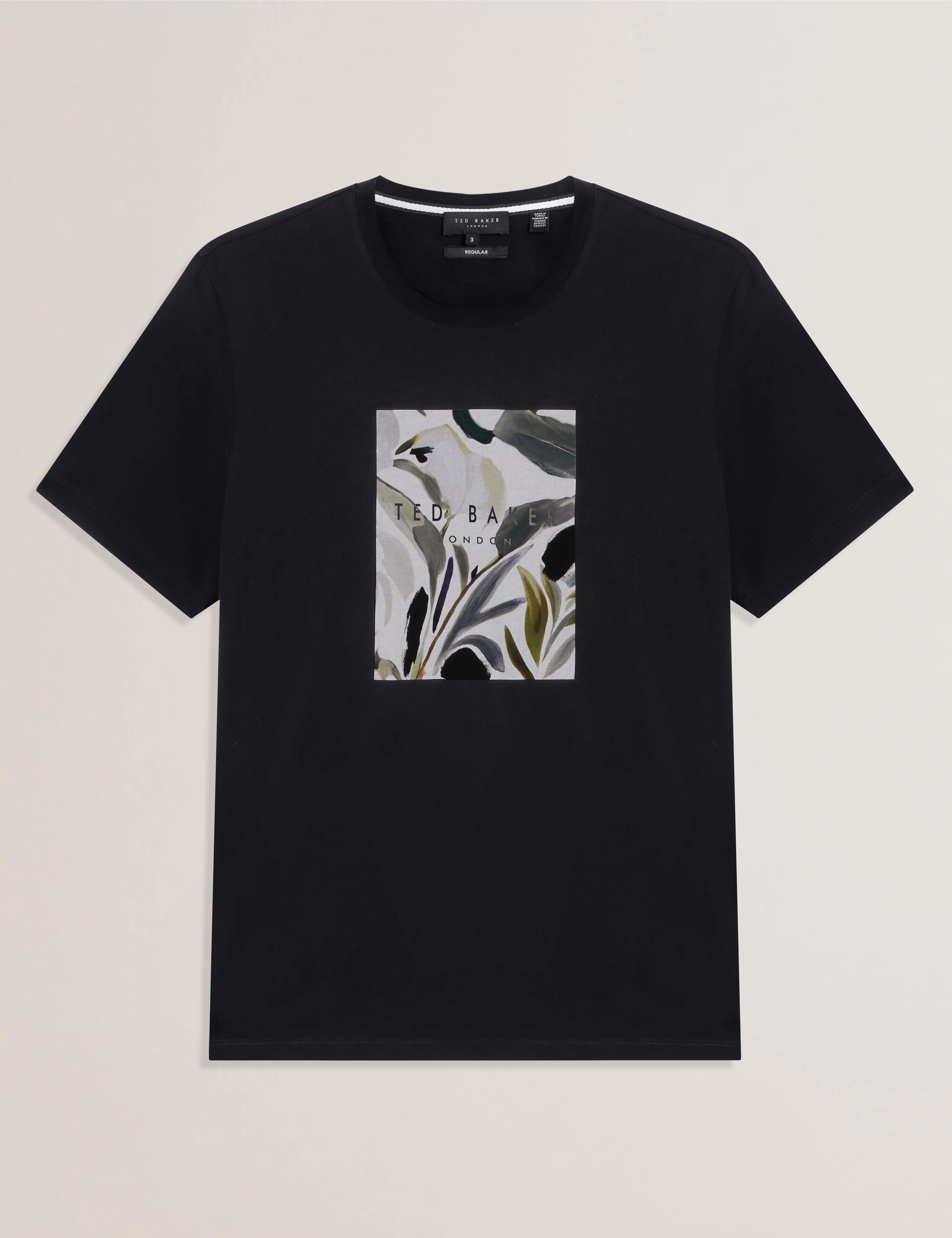 Justino Short Sleeve Box Print Graphic T-Shirt Black