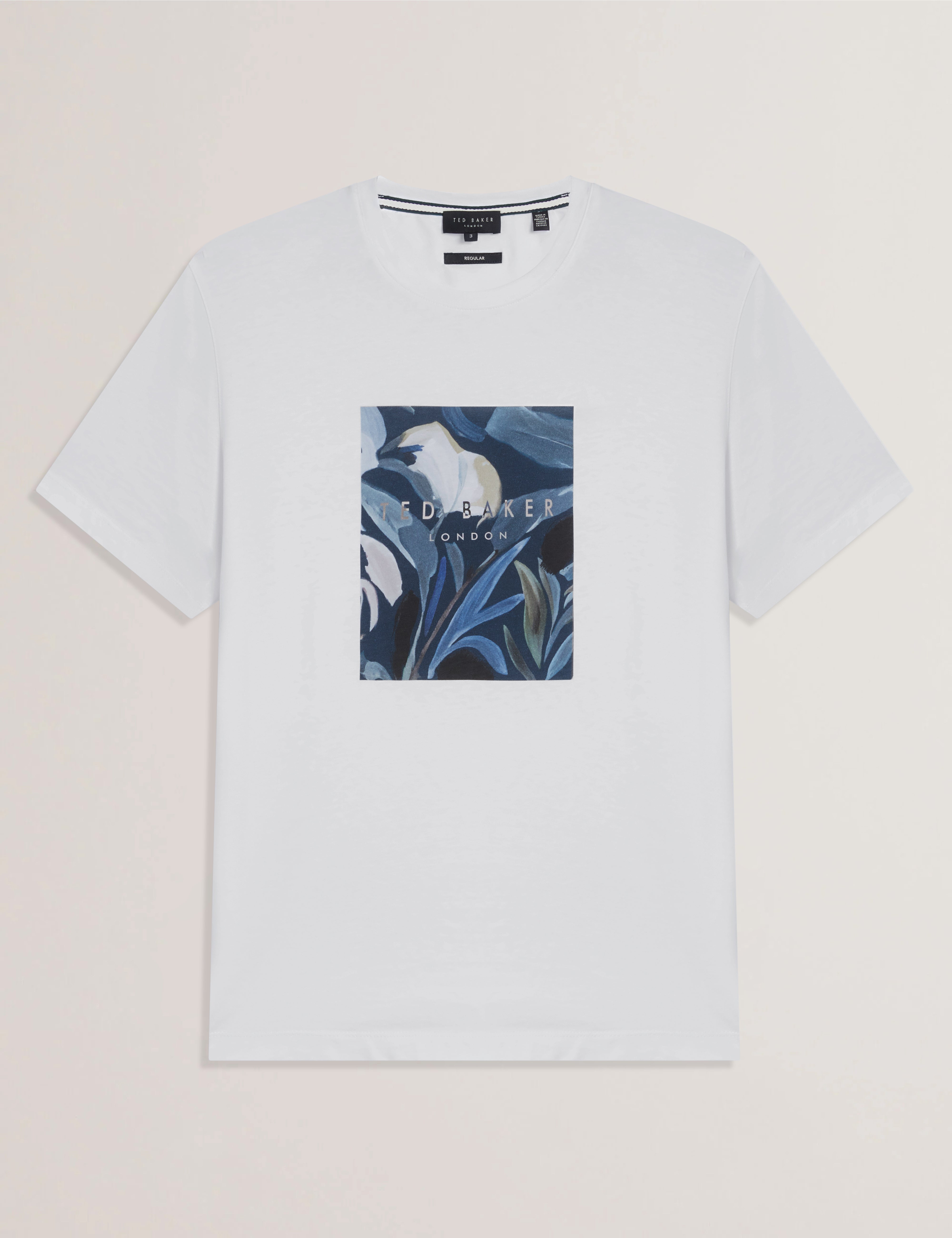 Justino Short Sleeve Box Print Graphic T-Shirt White