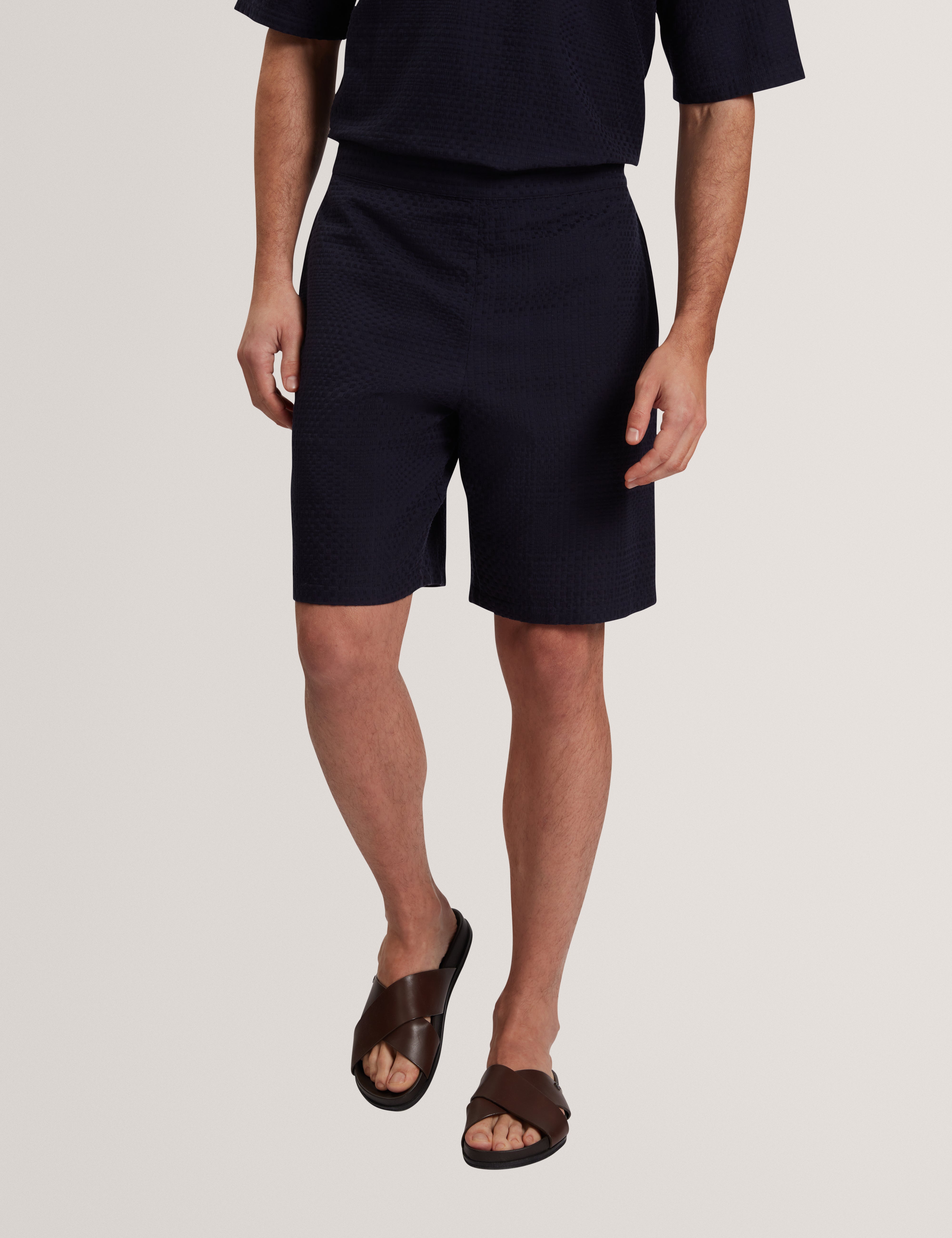 Kylarss Basket-Weave Shorts Navy