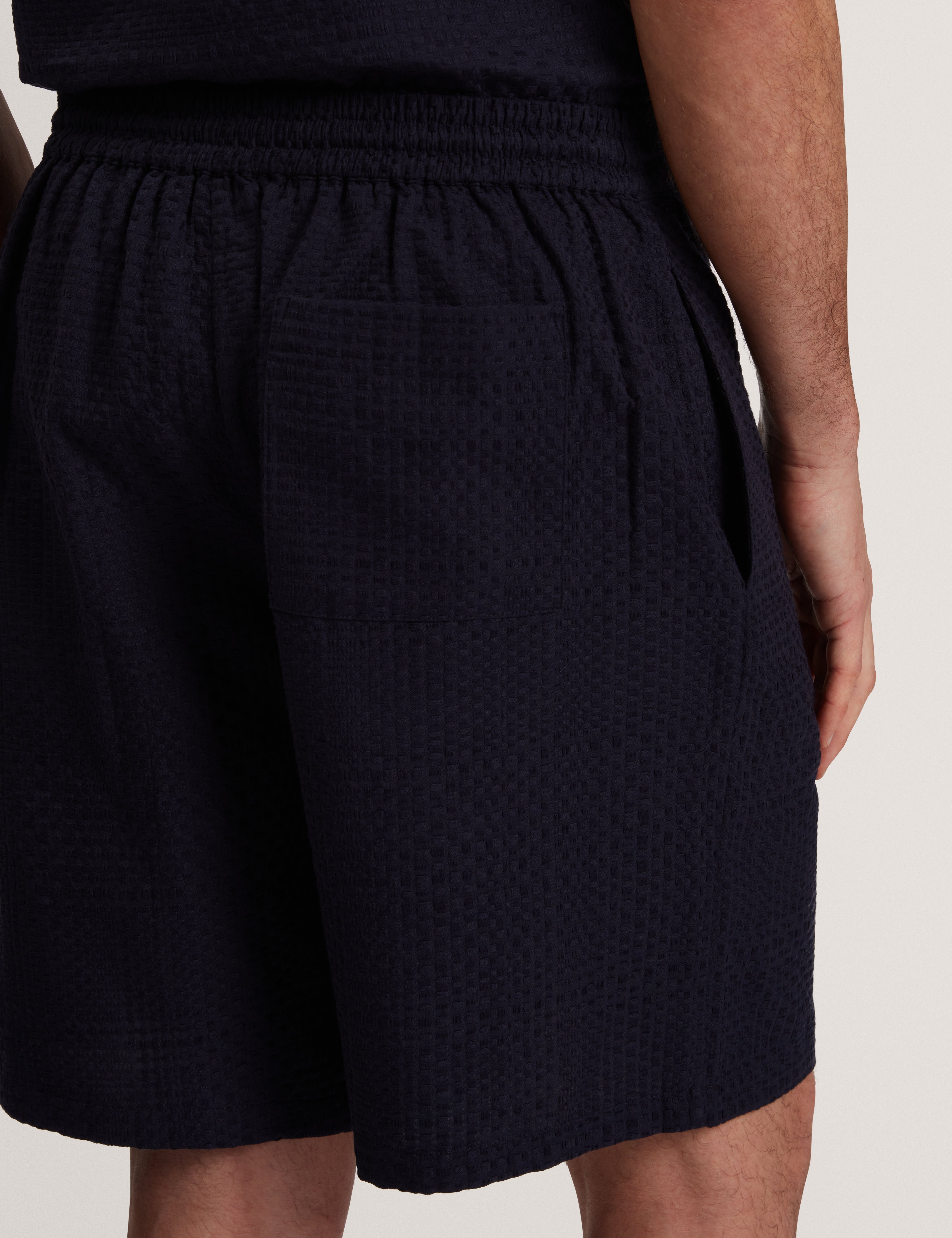 Kylarss Basket-Weave Shorts Navy