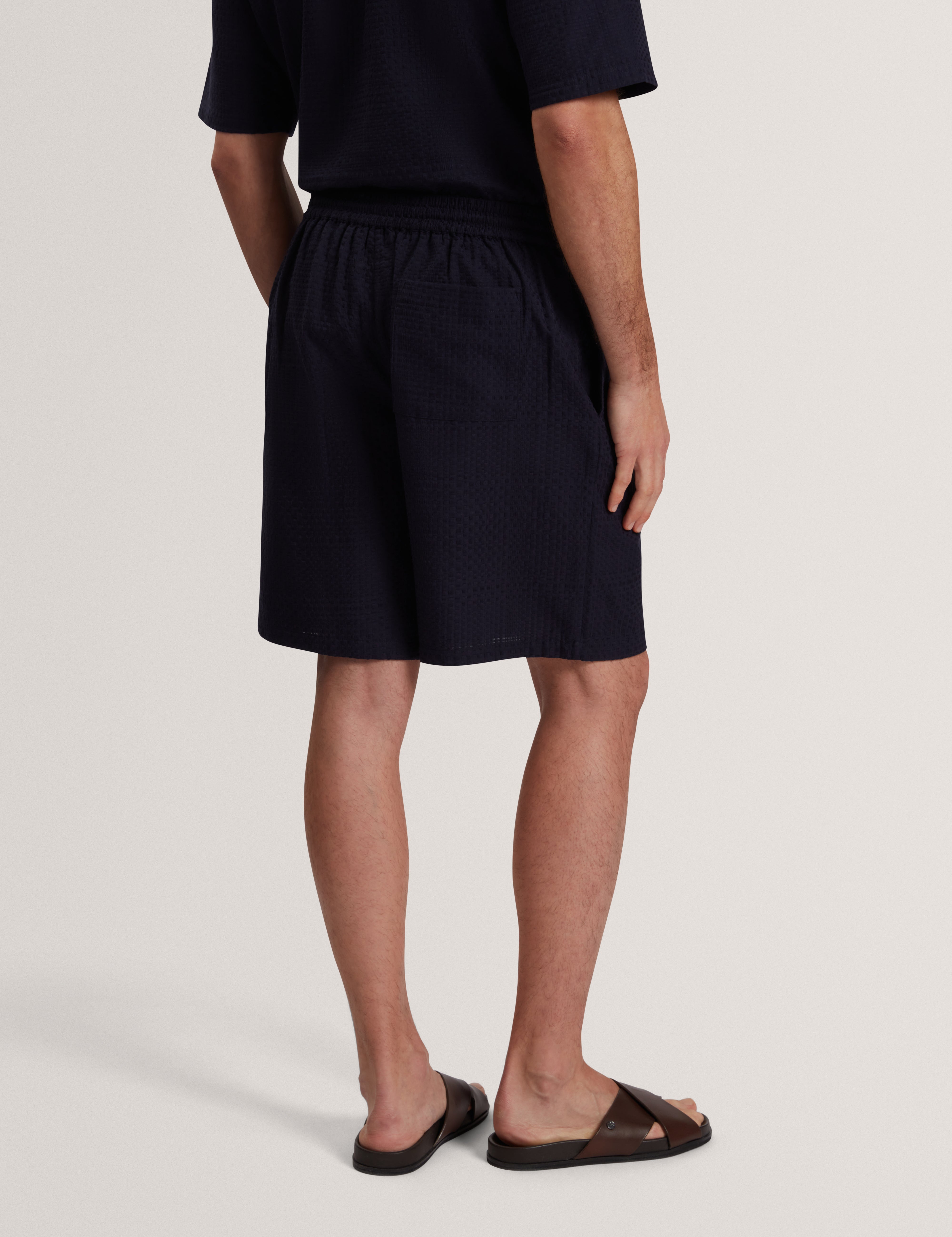 Kylarss Basket-Weave Shorts Navy