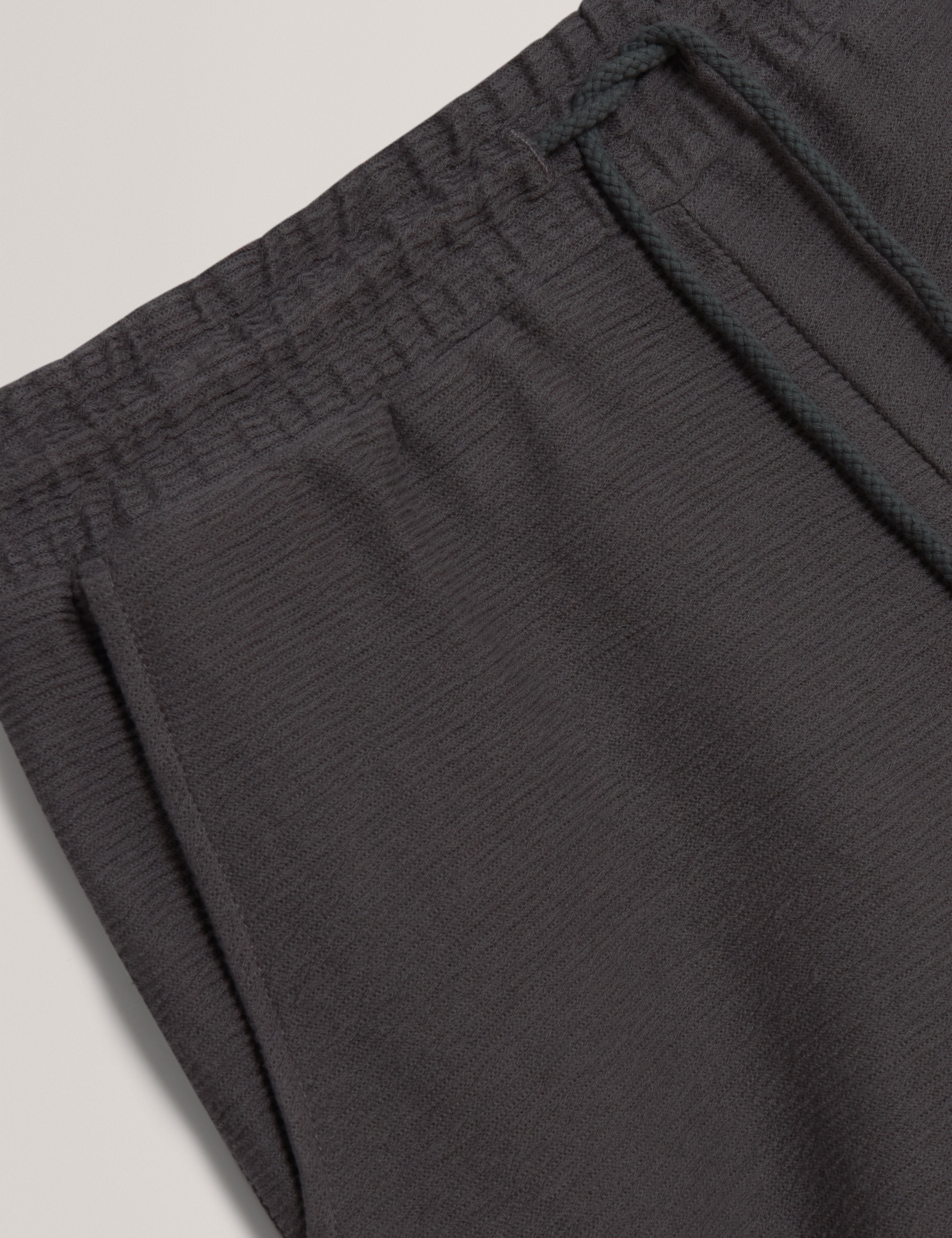 لاديسلو شورت قطني برباط لون رمادي داكن