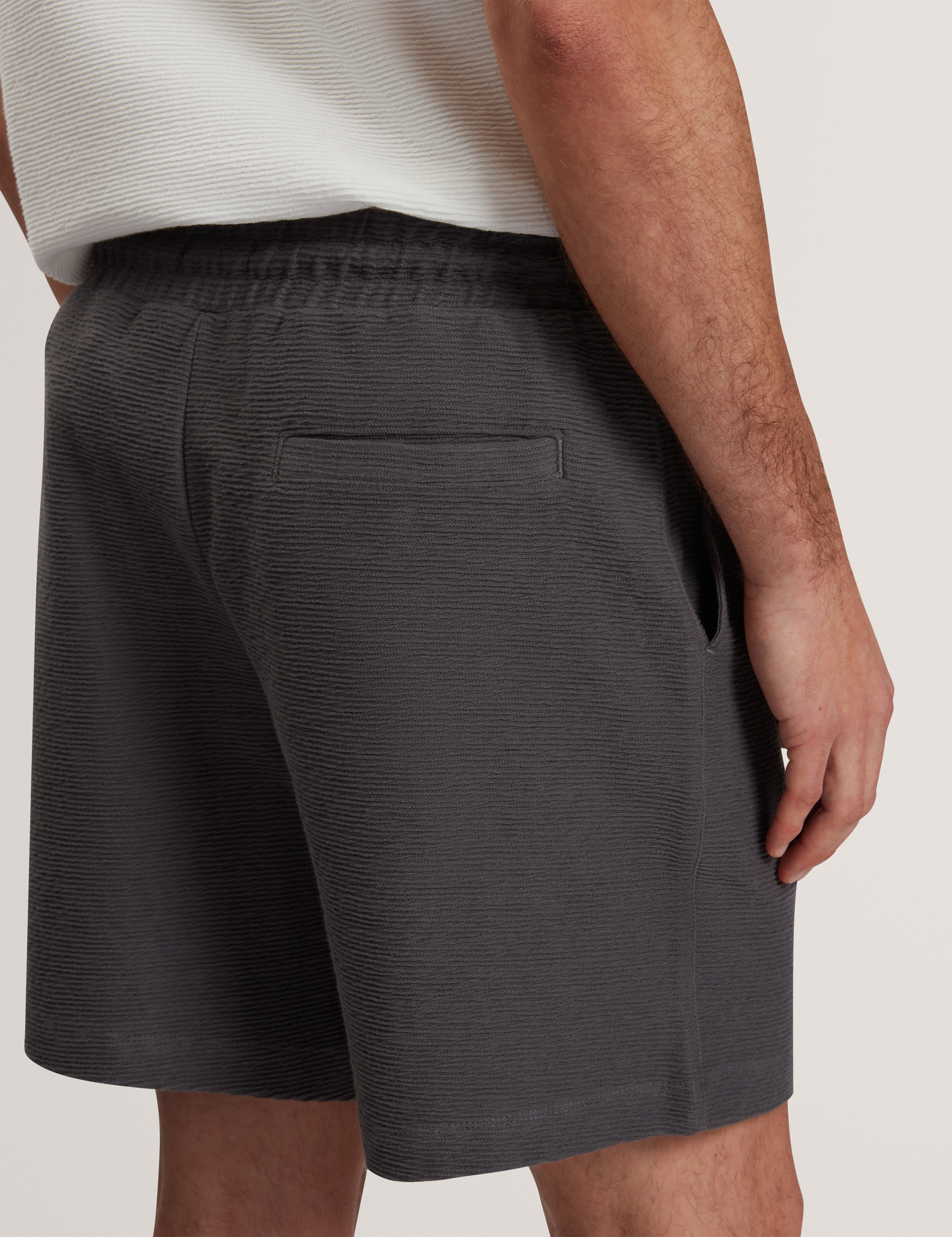 لاديسلو شورت قطني برباط لون رمادي داكن