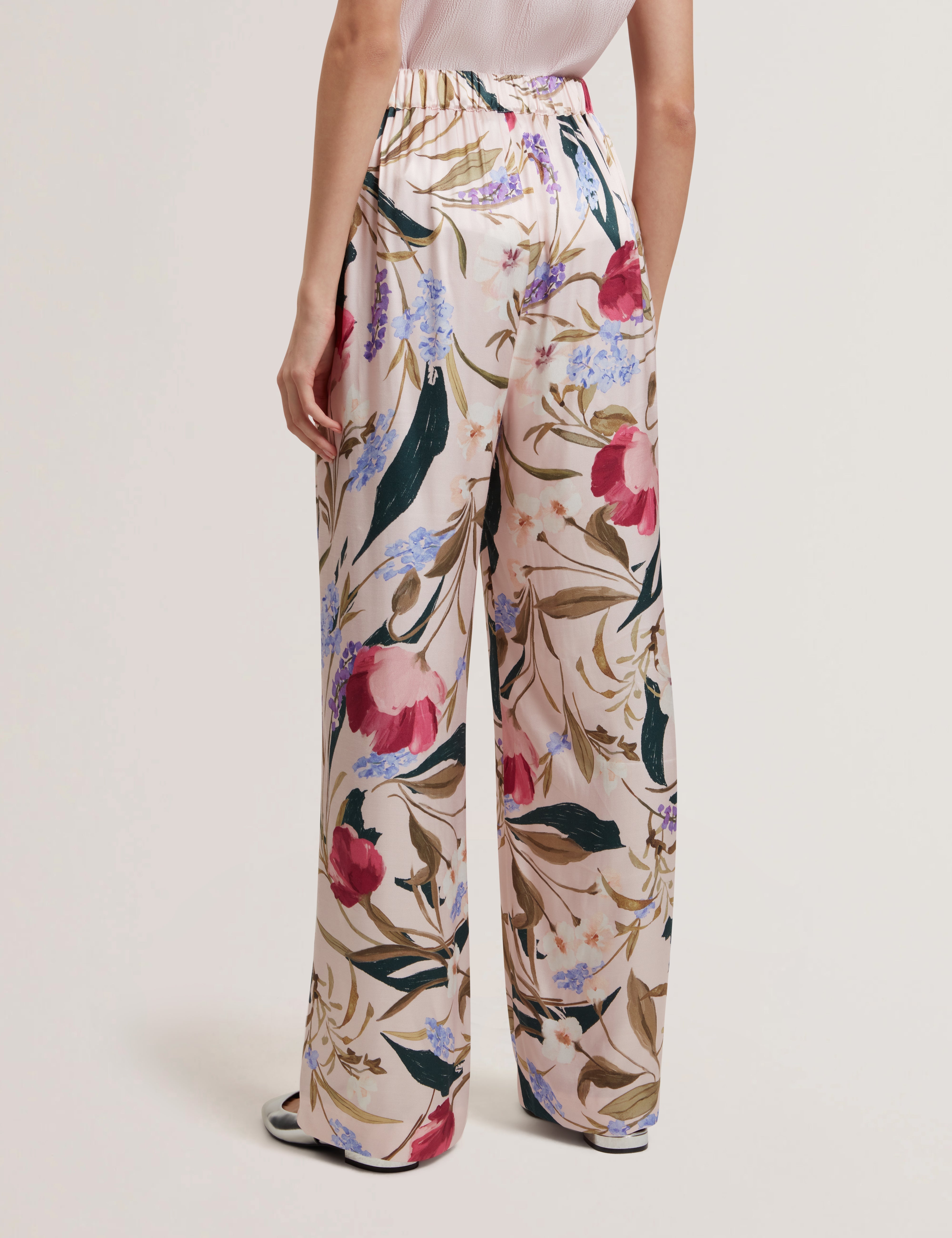 Liszaas Printed Wide Leg Trousers Pl-Pink