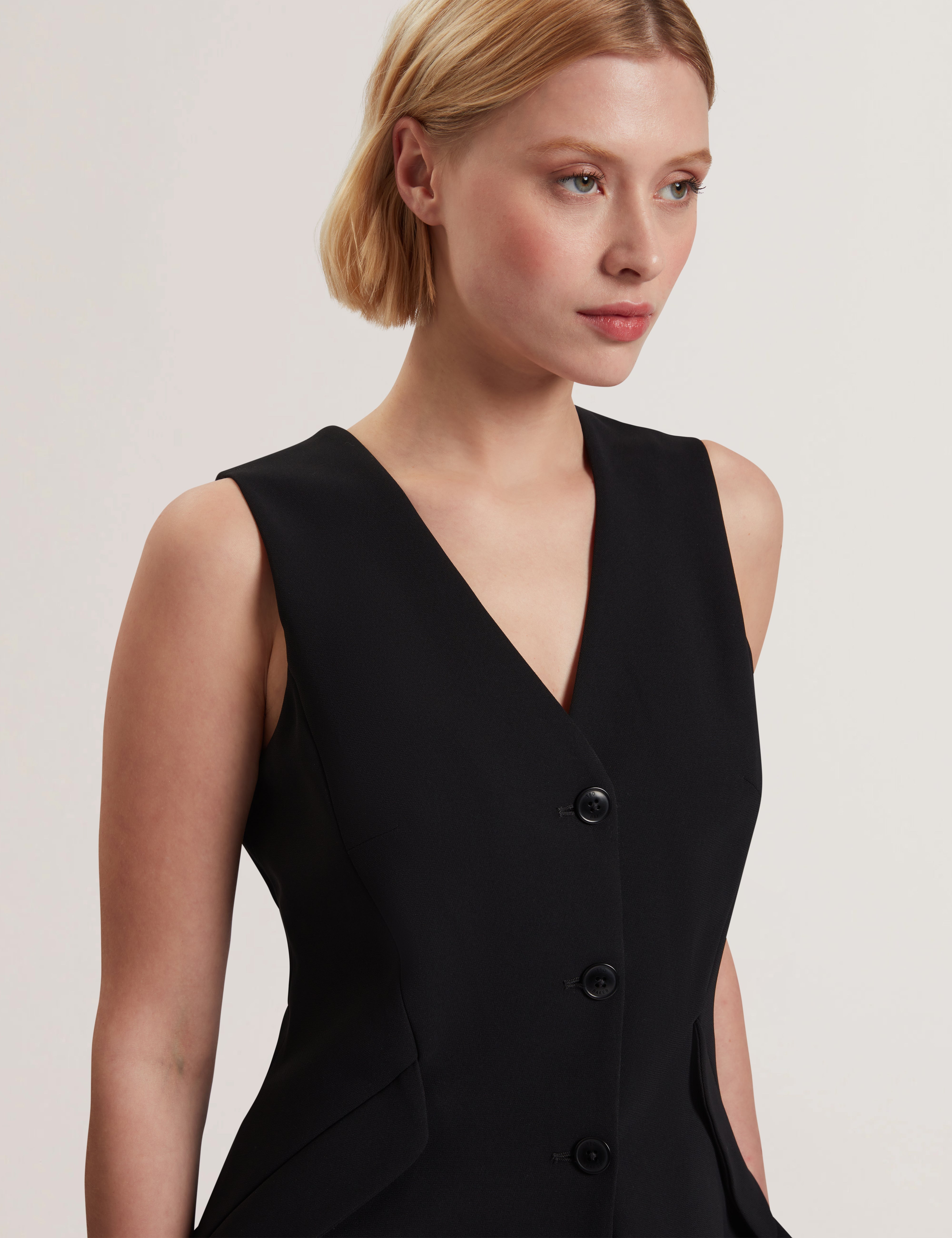 Morriaw Tailored Fitted Longline Waistcoat Black