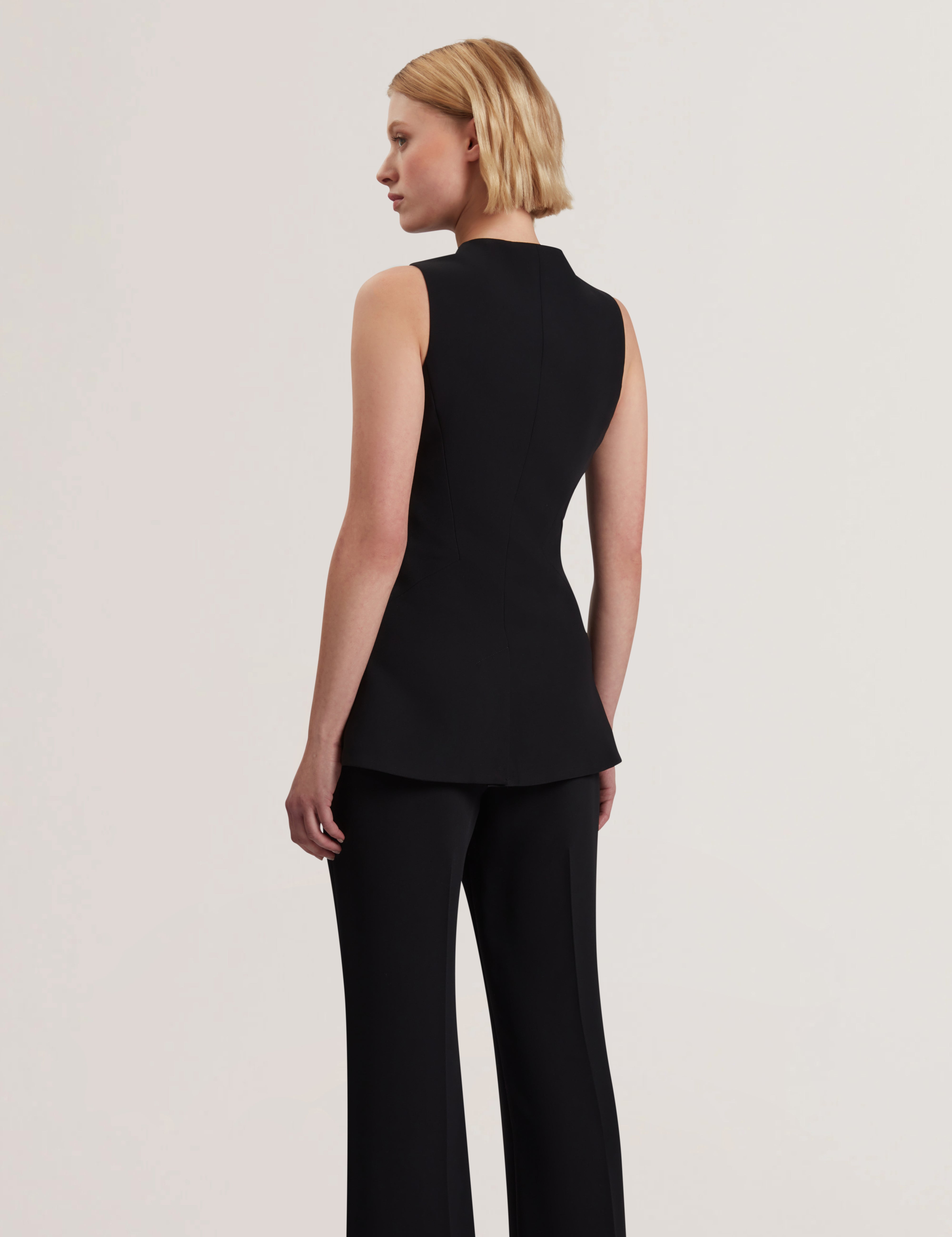 Morriaw Tailored Fitted Longline Waistcoat Black