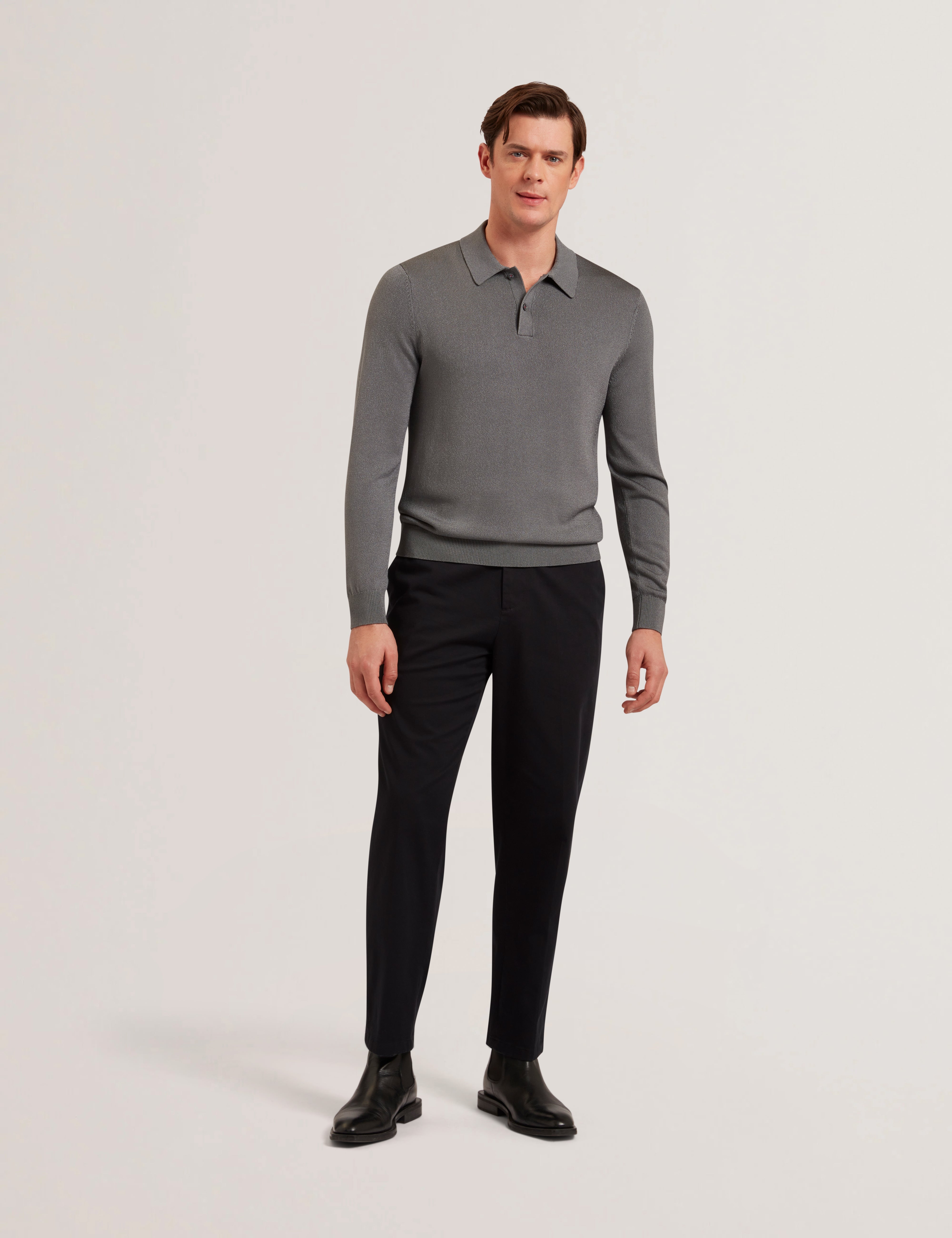 Fevar Ls Regular Button Polo Grey