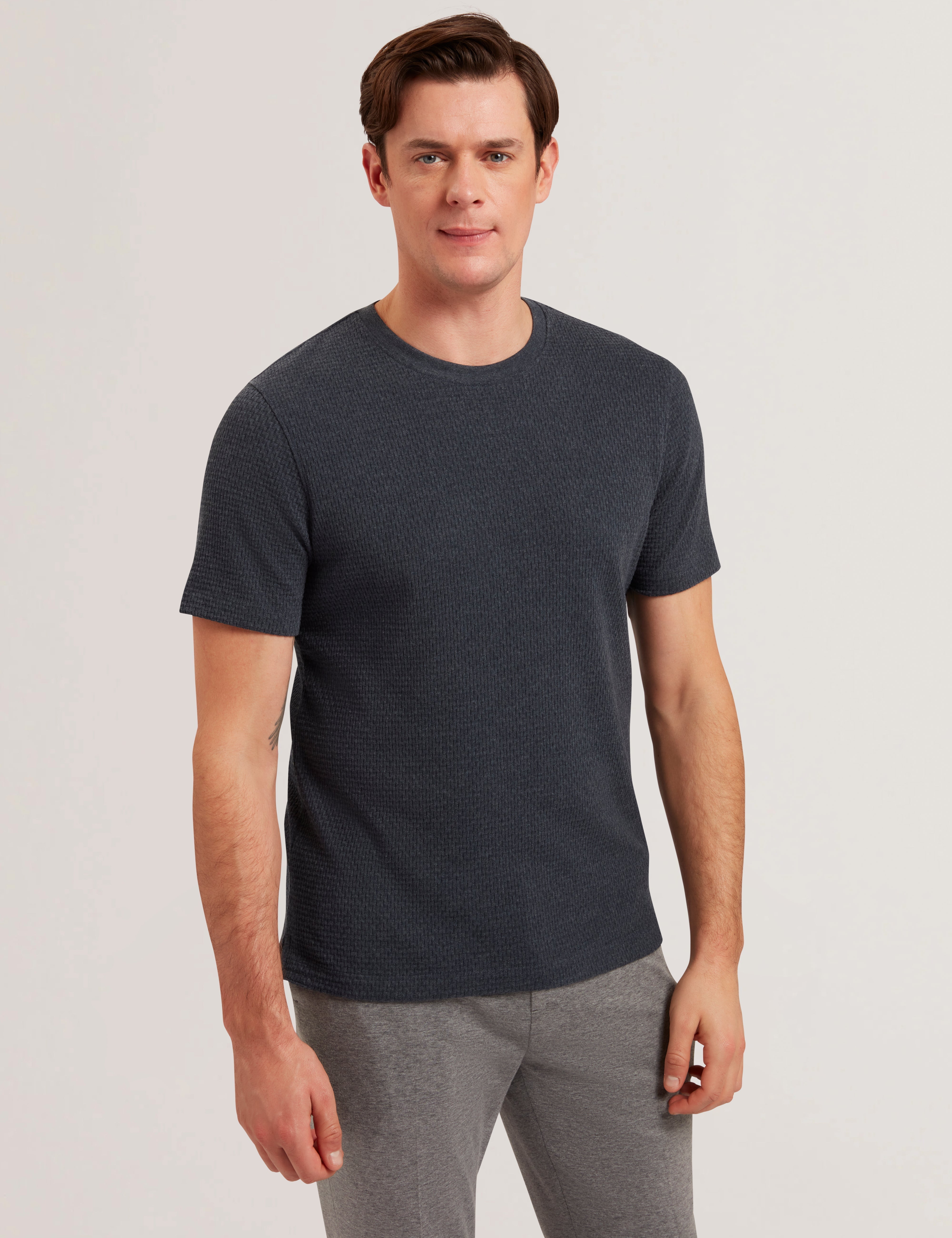 Curlys Short Sleeve Regular Textured T-Shirt Navy