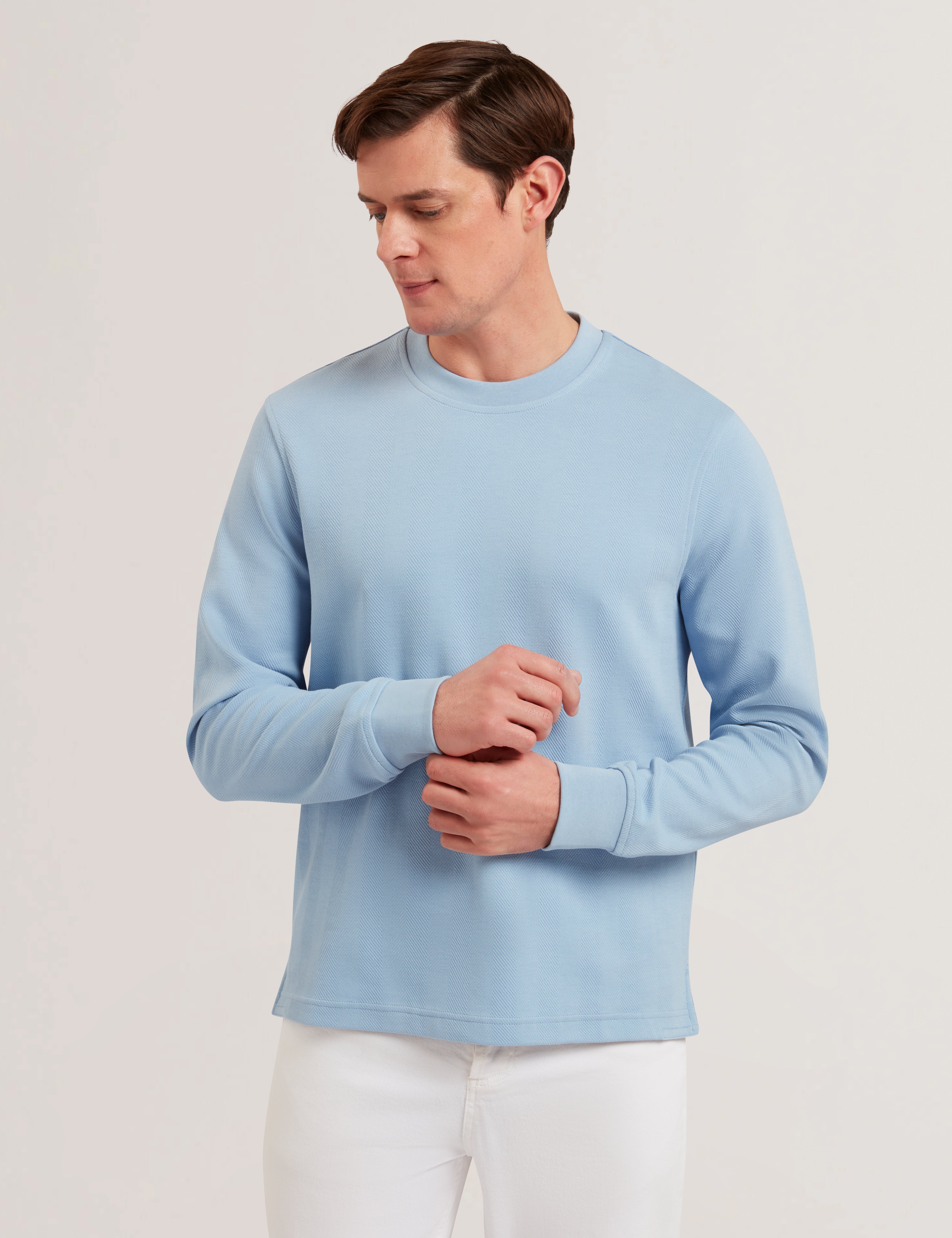 Sharply Ls Herringbone Sweatshirt Blue