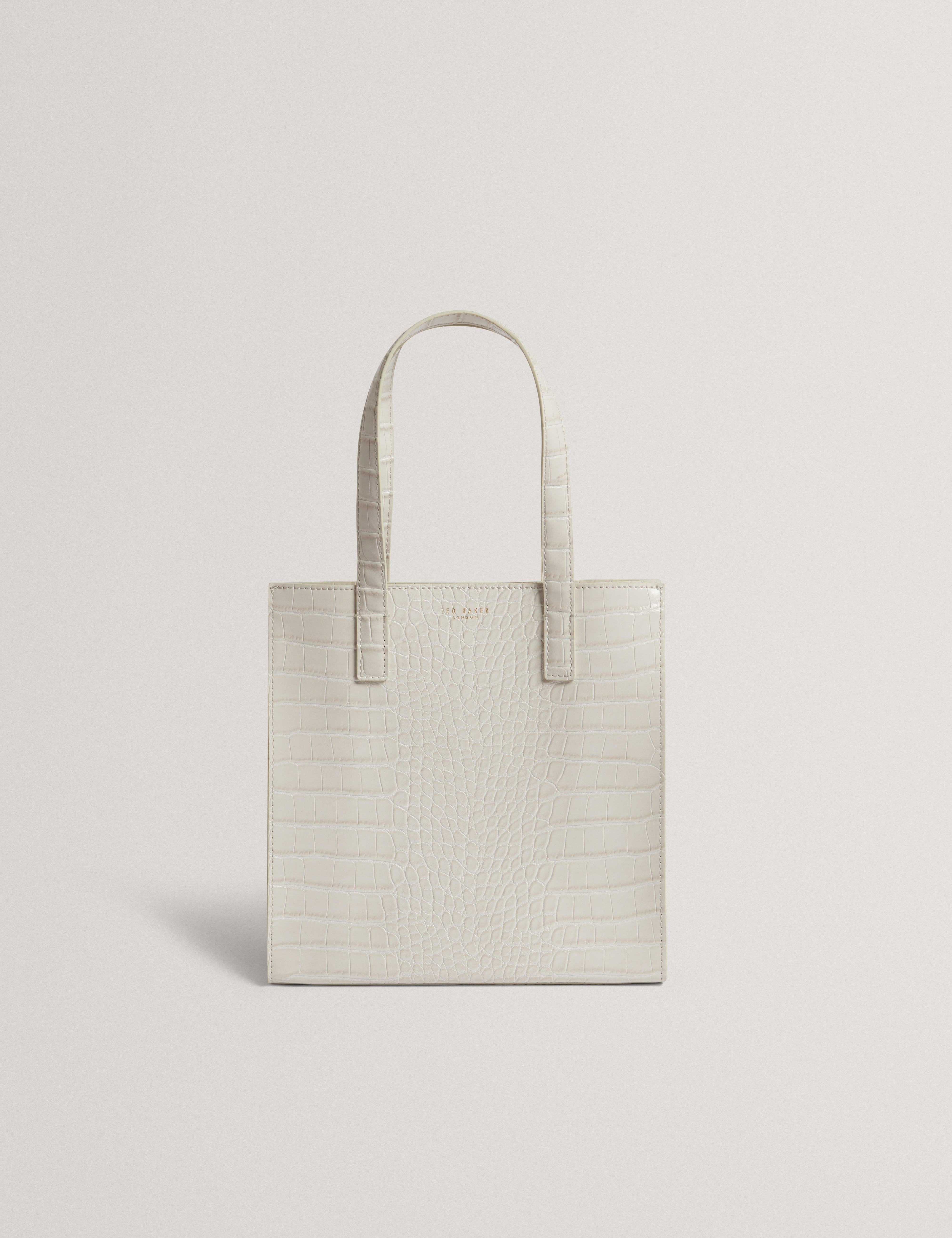 Wenonaa Croc Effect Small Icon Bag Ivory