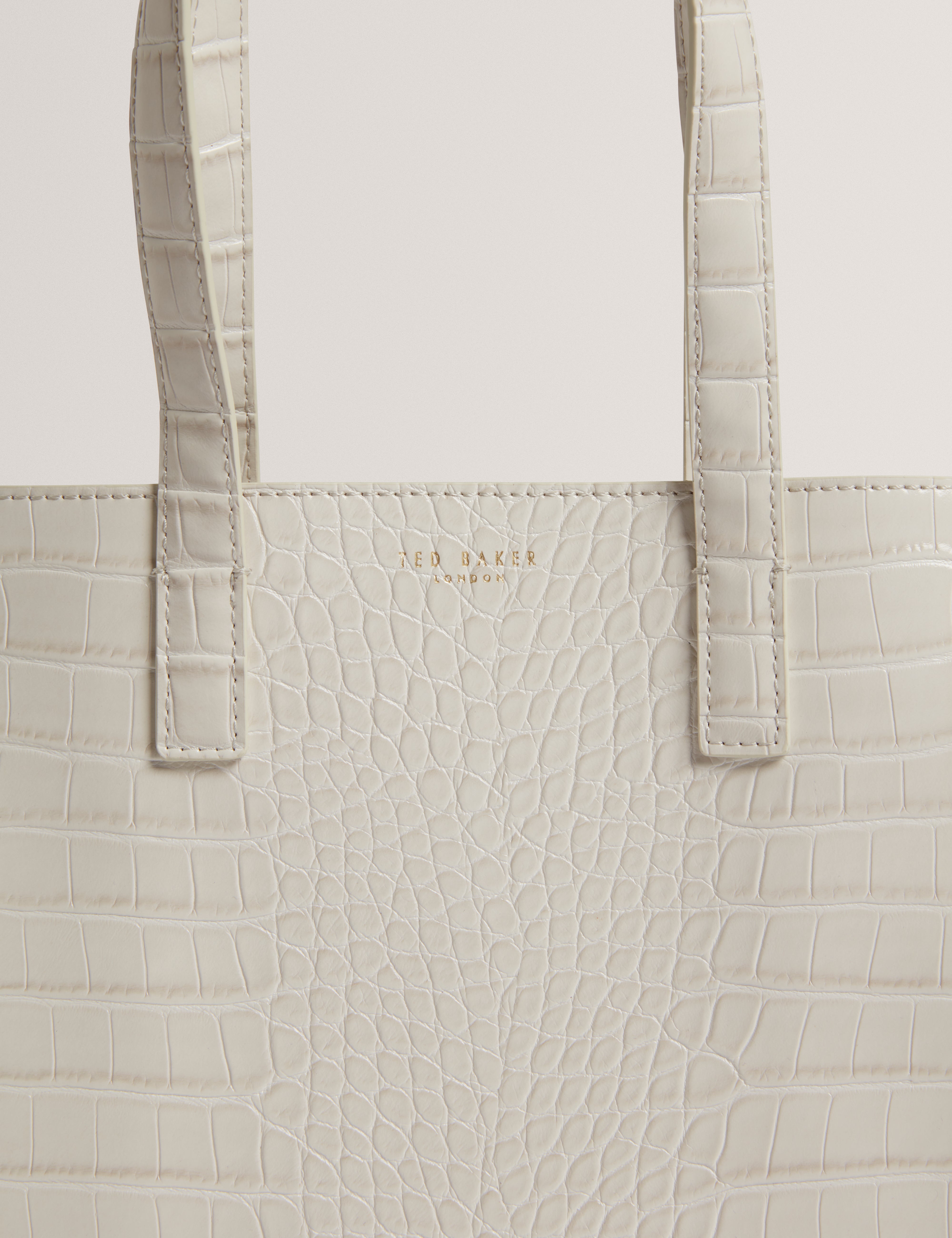 Wenonaa Croc Effect Small Icon Bag Ivory