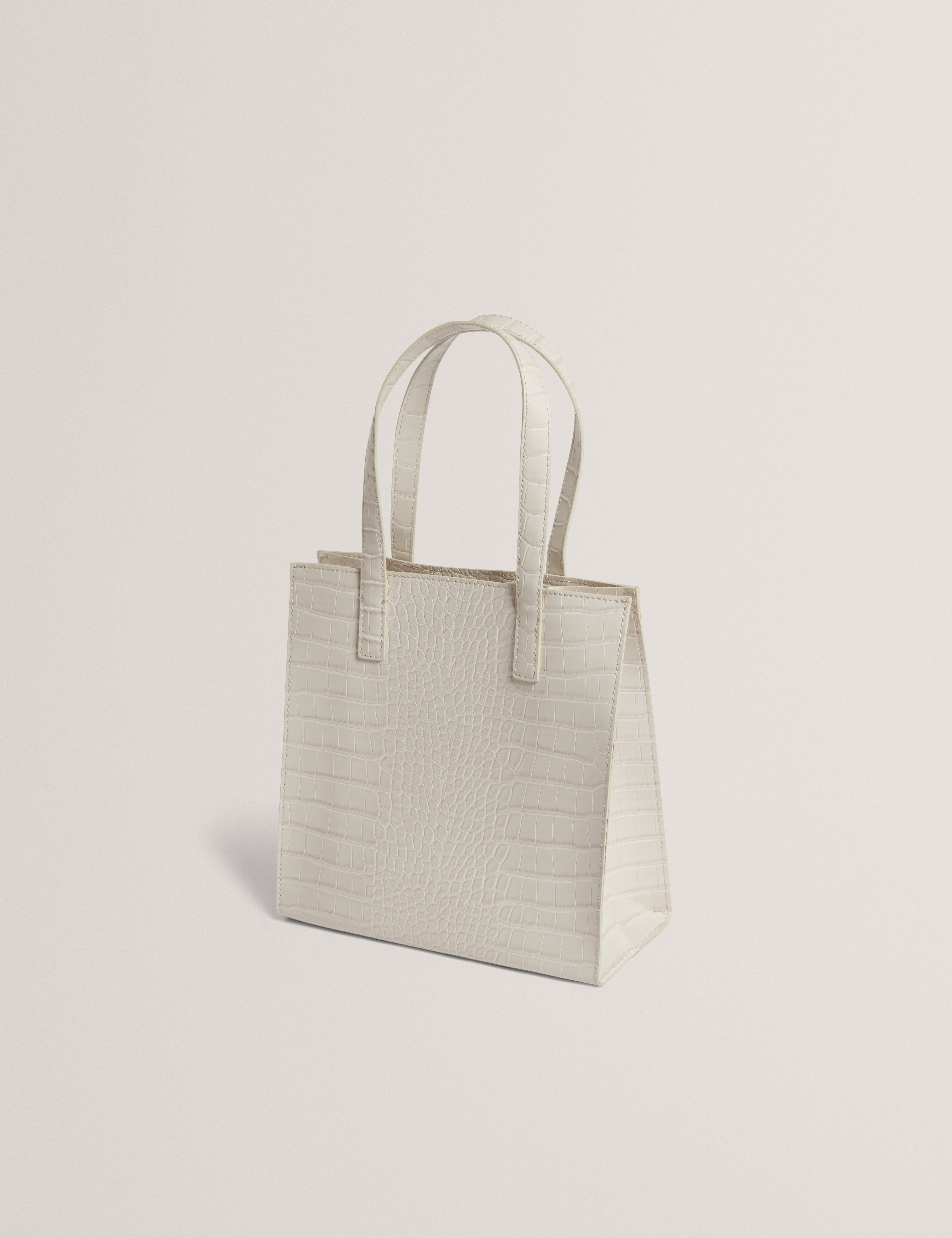Wenonaa Croc Effect Small Icon Bag Ivory