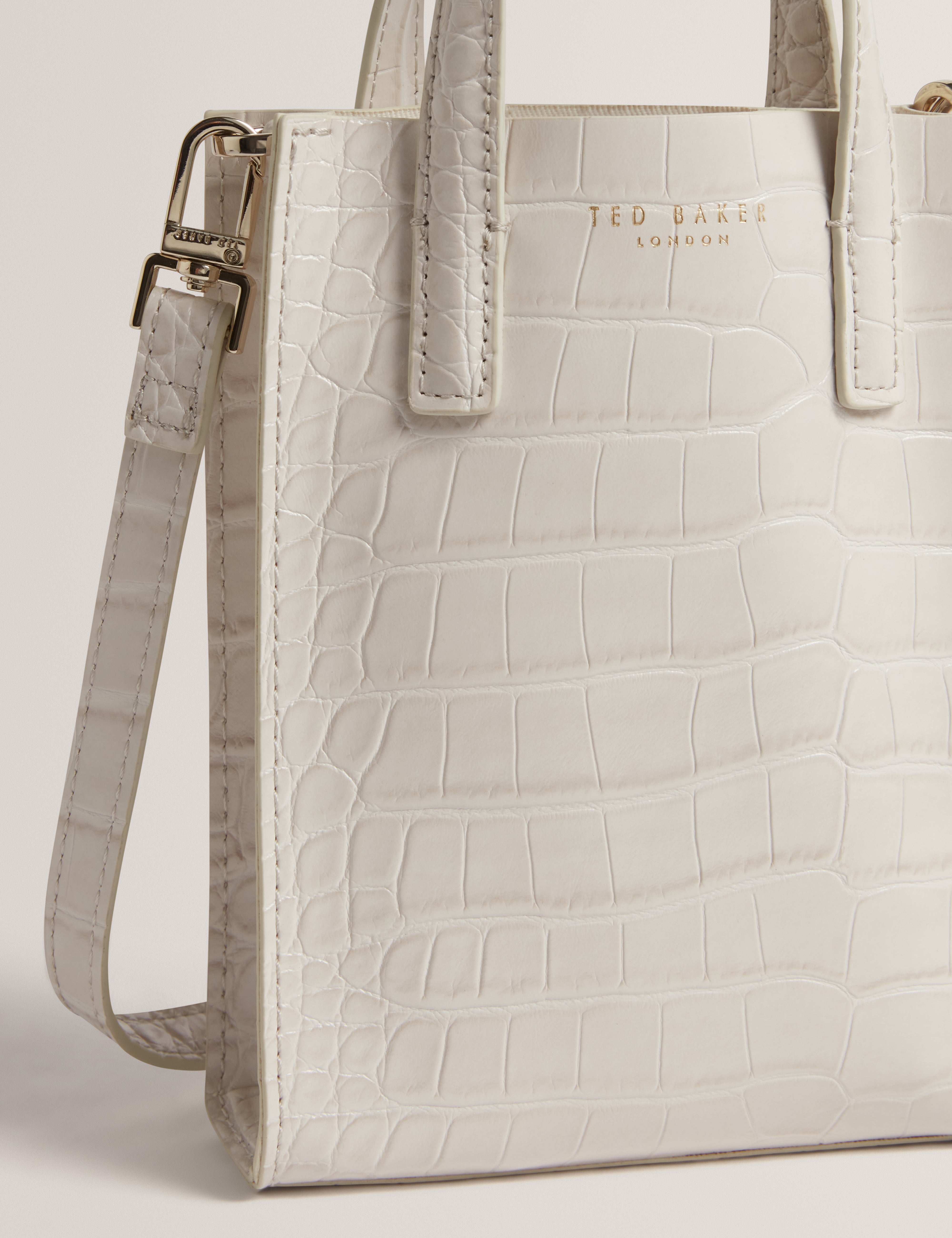 Wenissa Croc Effect Mini Icon Bag Ivory