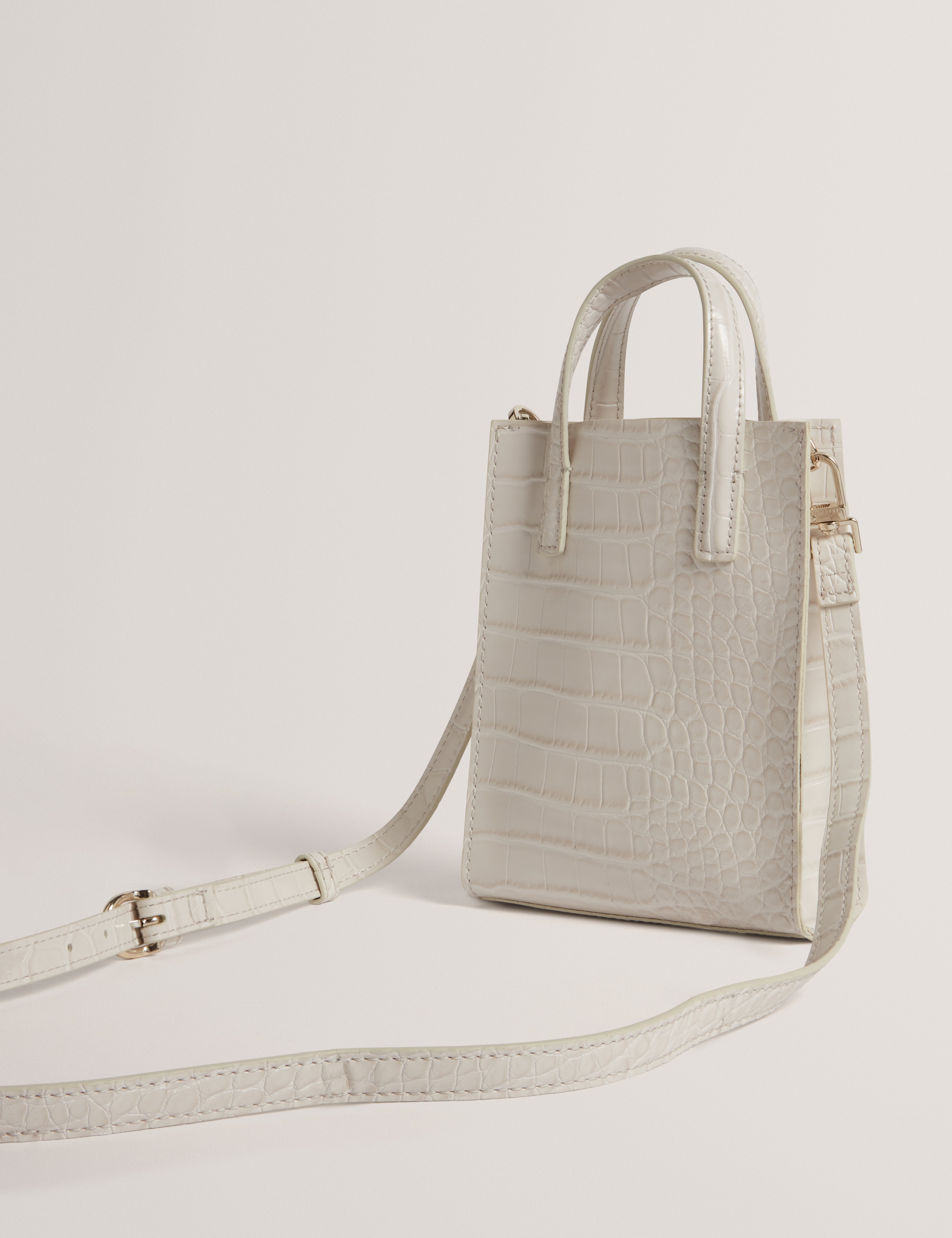 Wenissa Croc Effect Mini Icon Bag Ivory