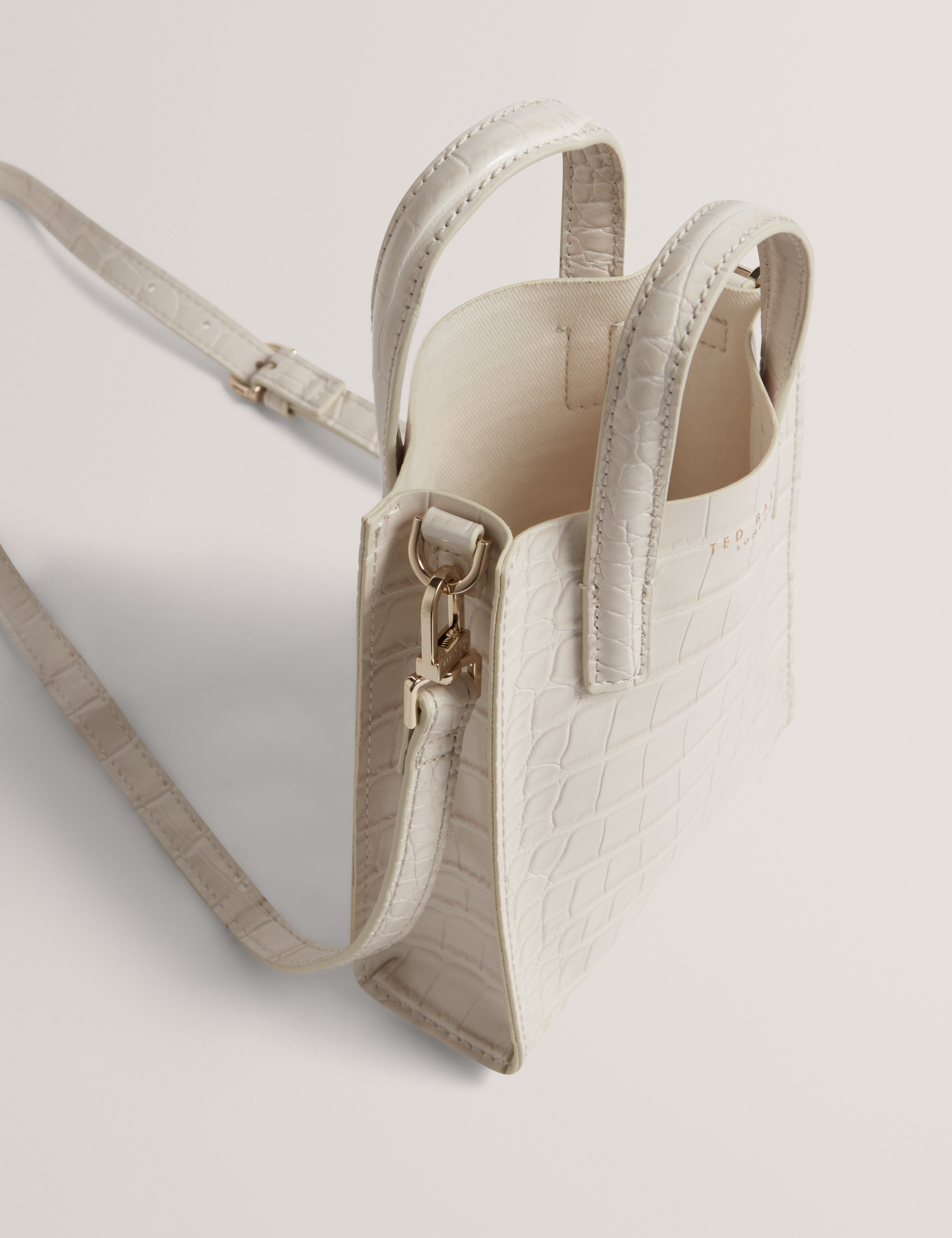 Wenissa Croc Effect Mini Icon Bag Ivory