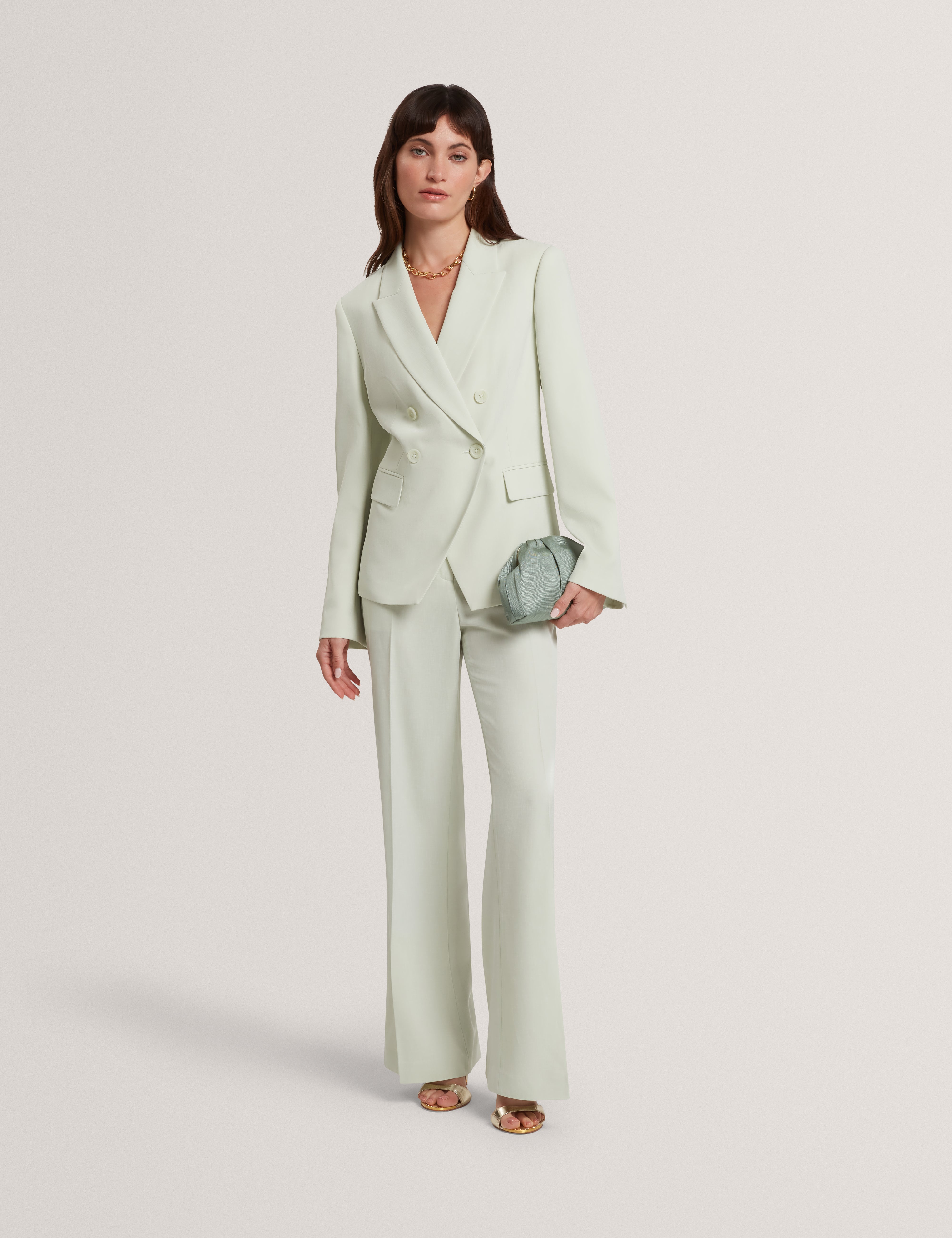 Brida Double Breasted Blazer Pl-Green