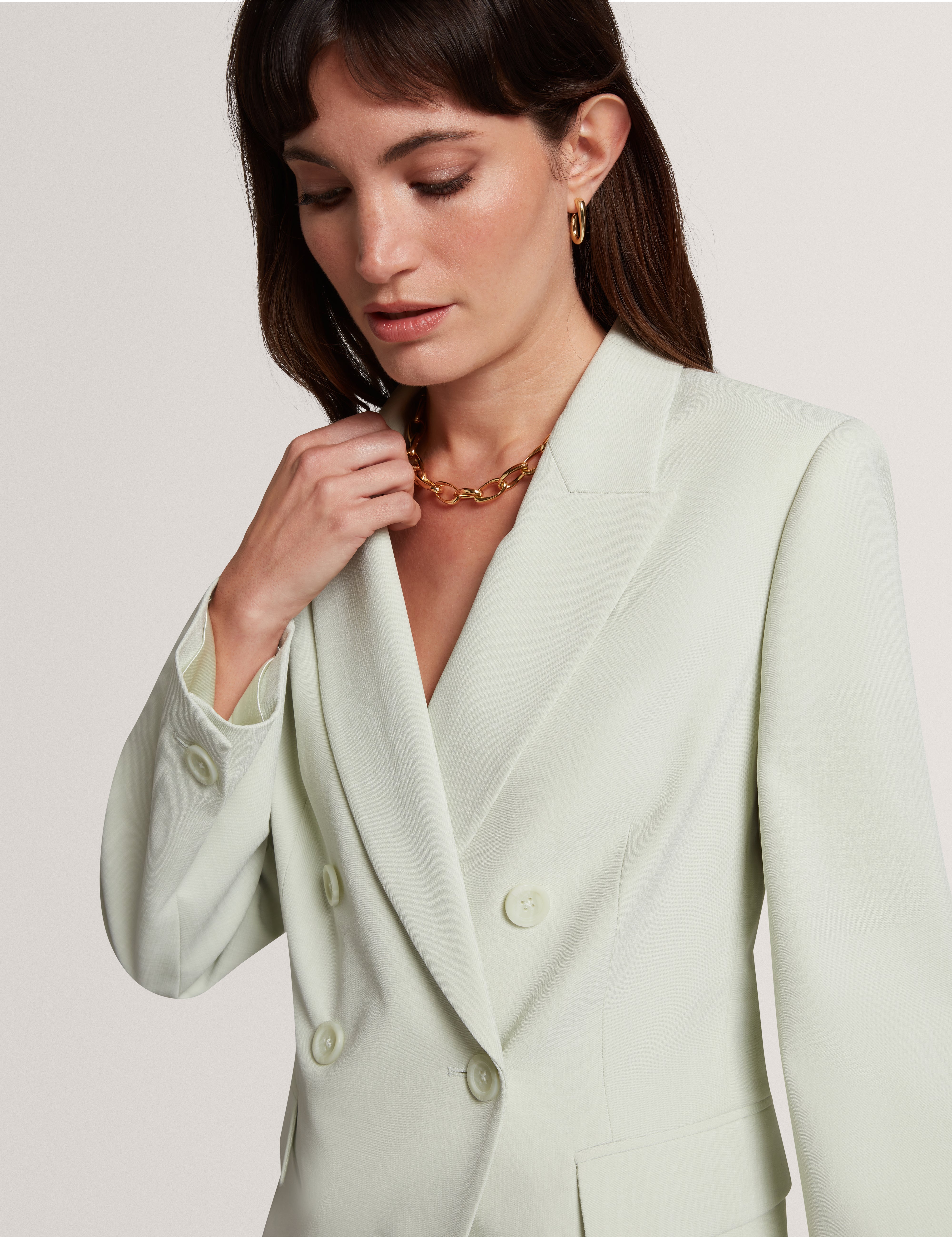 Brida Double Breasted Blazer Pl-Green