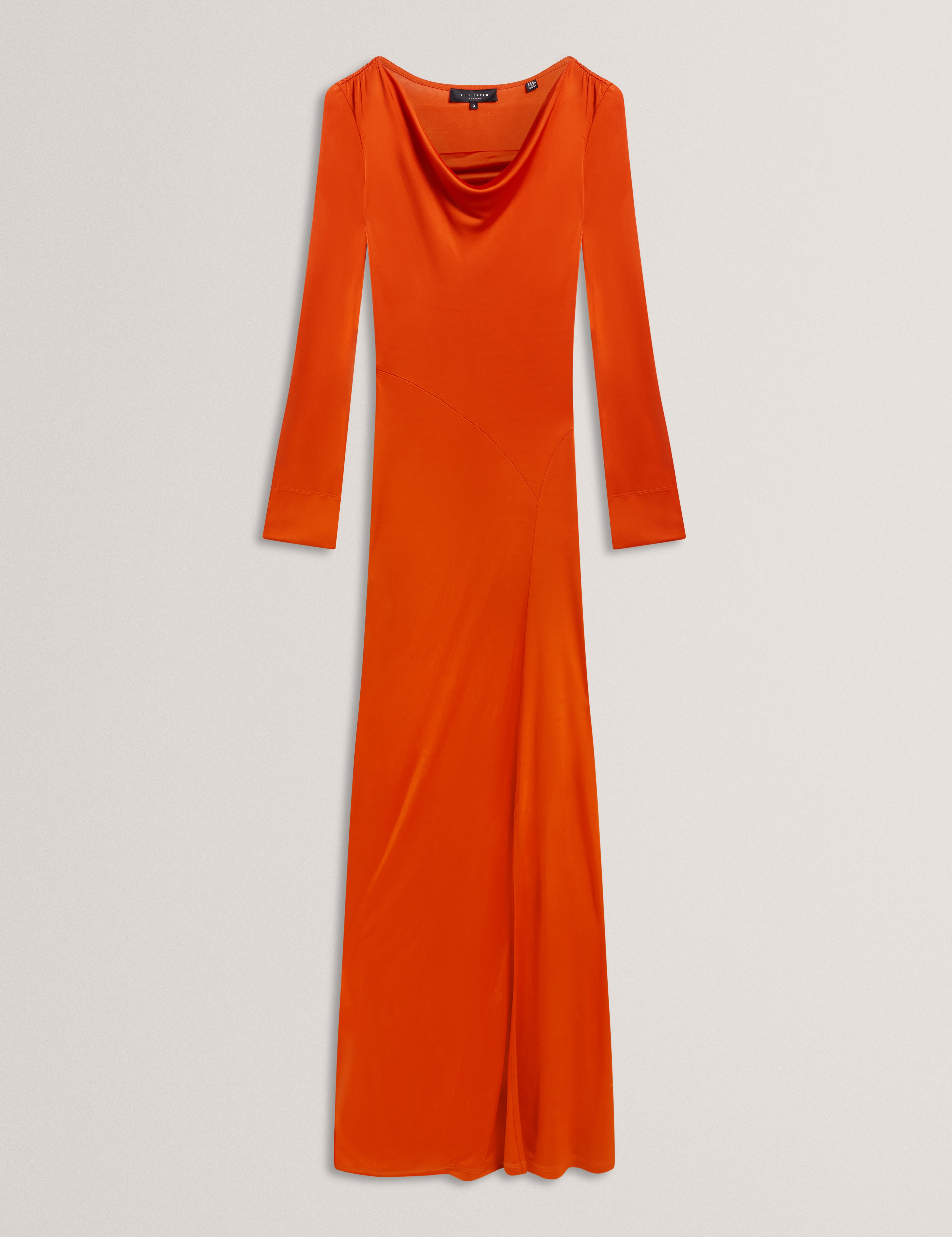 Aianna Cowl Neck Midi Dress Brt-Red