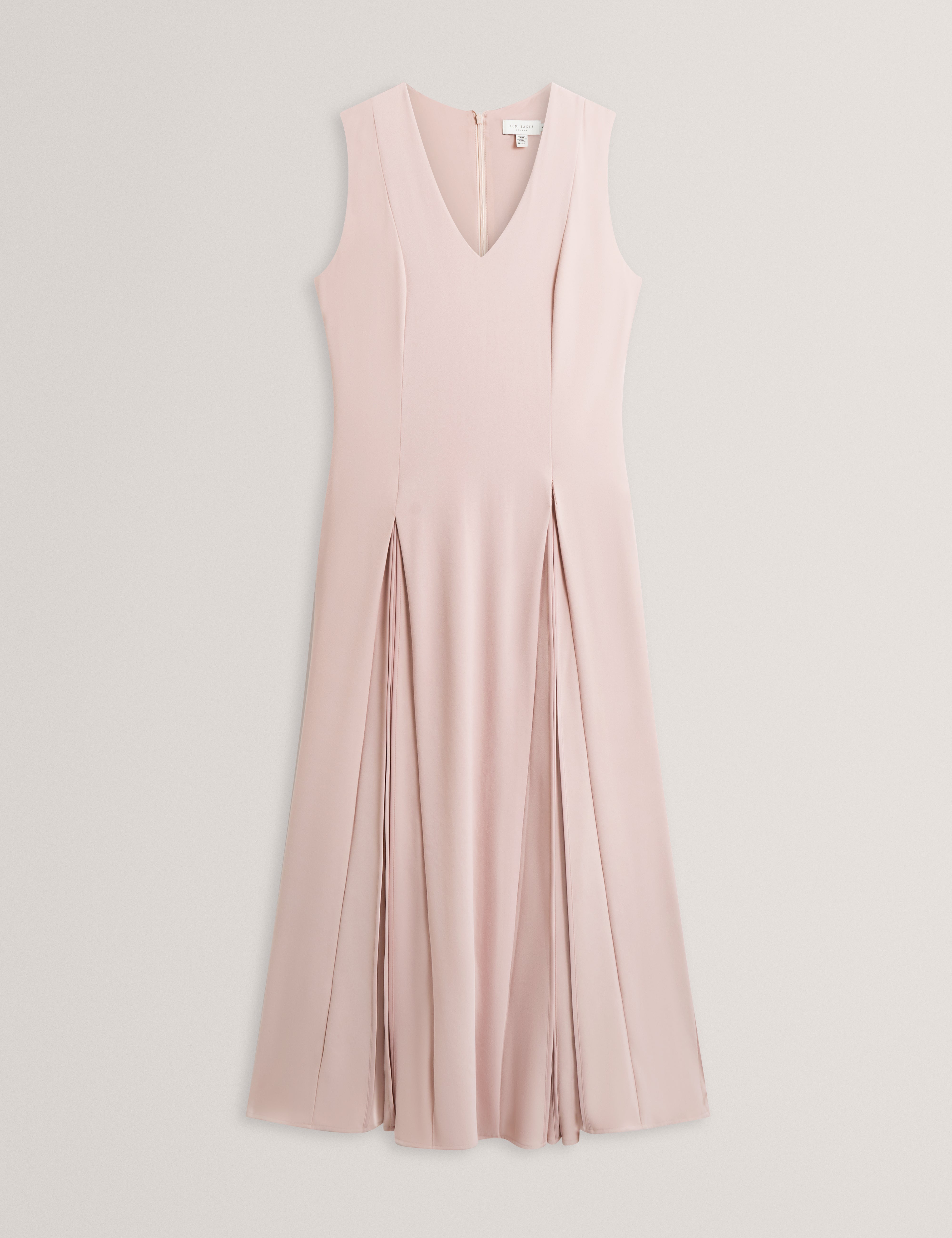 Carneli Midi Dress With Pleat Detail Dusky-Pink