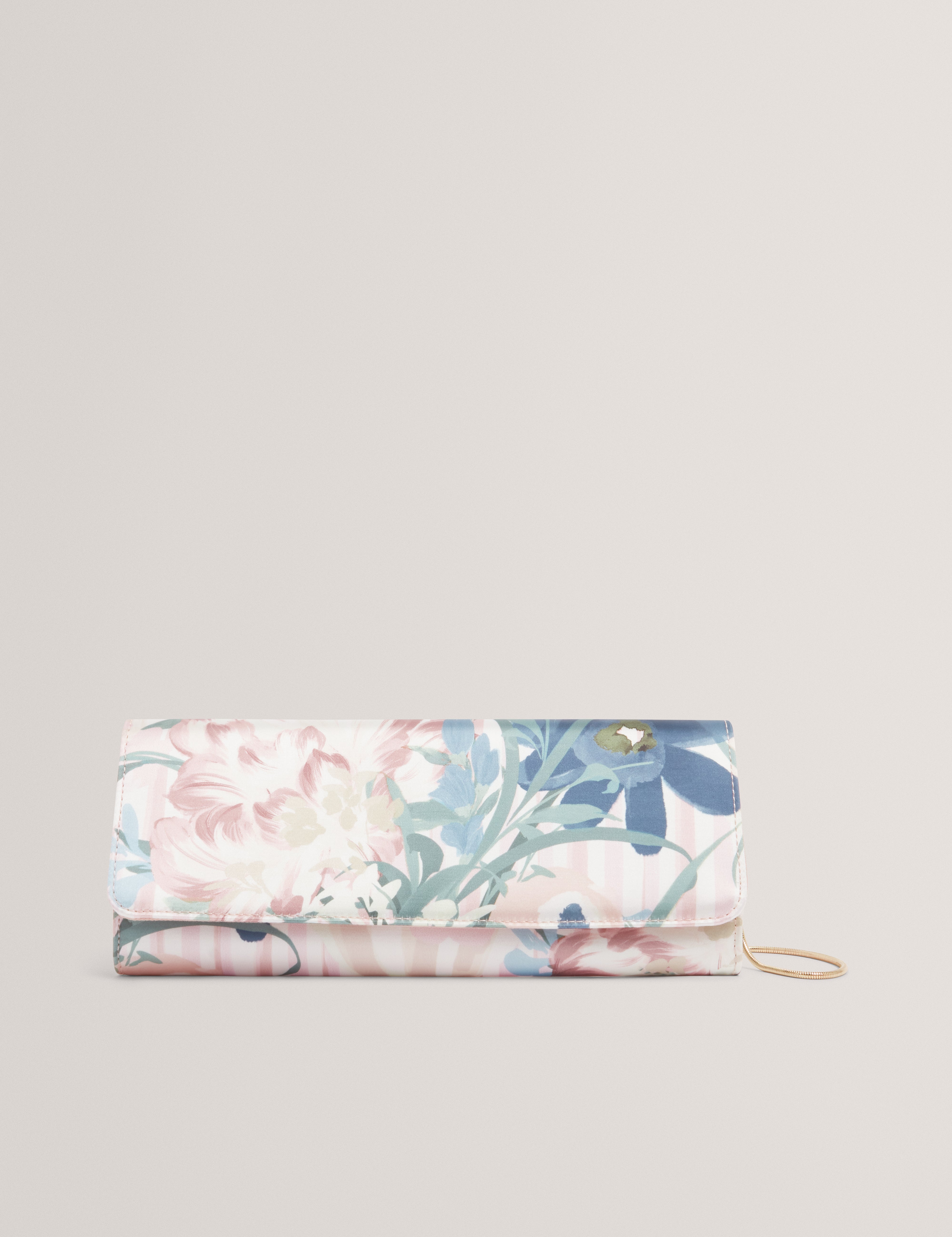Meelena Floral Printed Baguette Clutch Bag Multicol