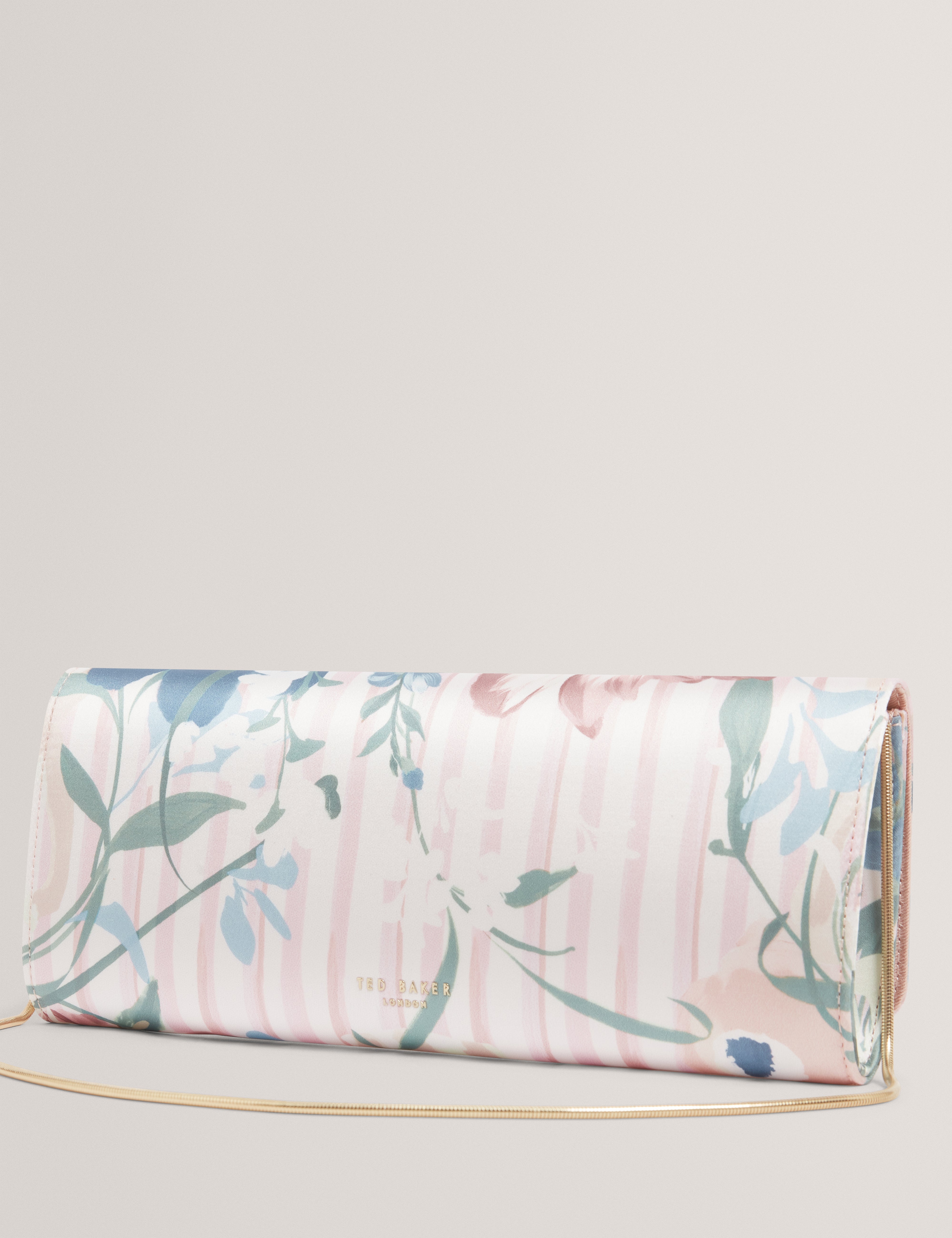 Meelena Floral Printed Baguette Clutch Bag Multicol