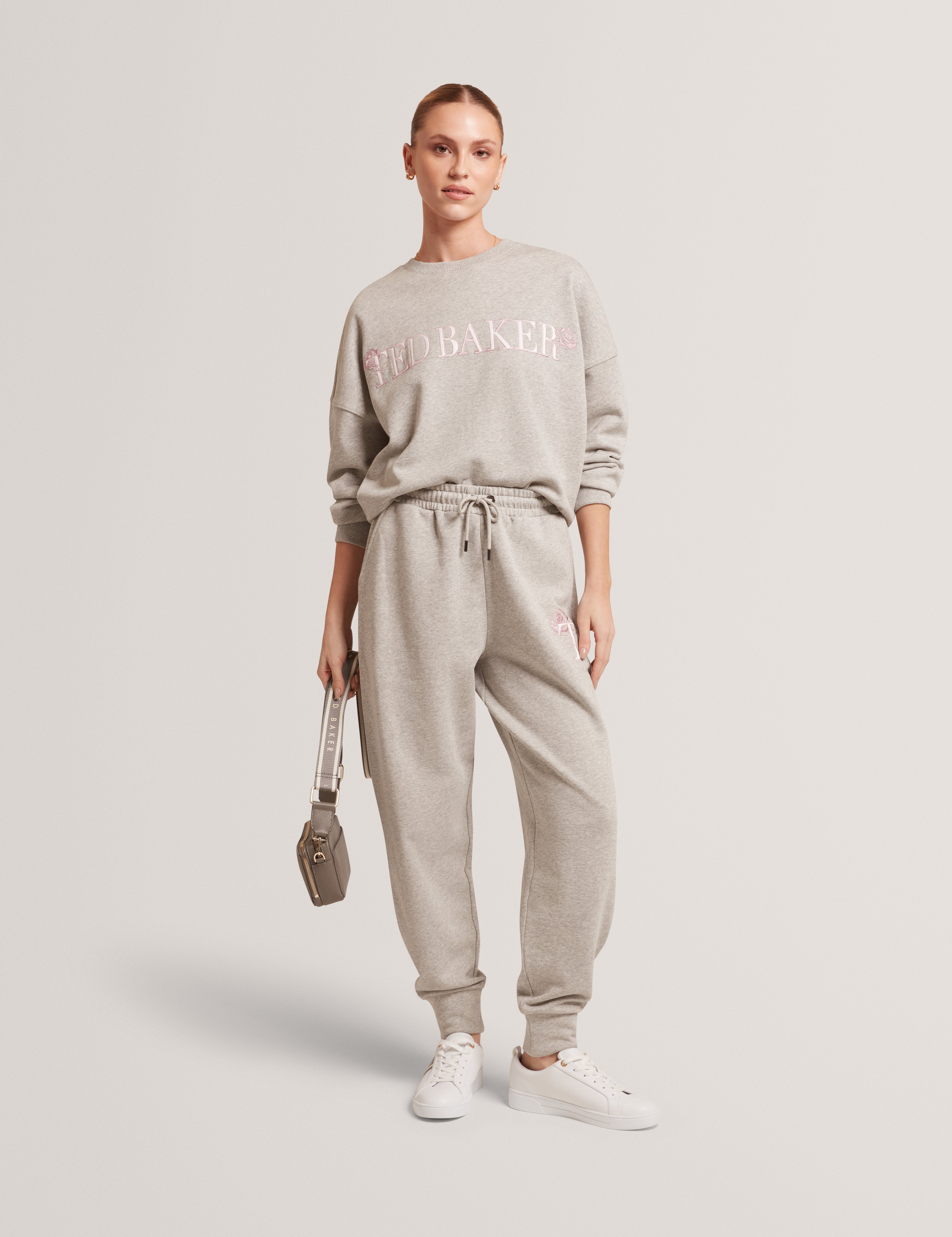 Tanlie Branded Embroidery Sweatshirt Grey