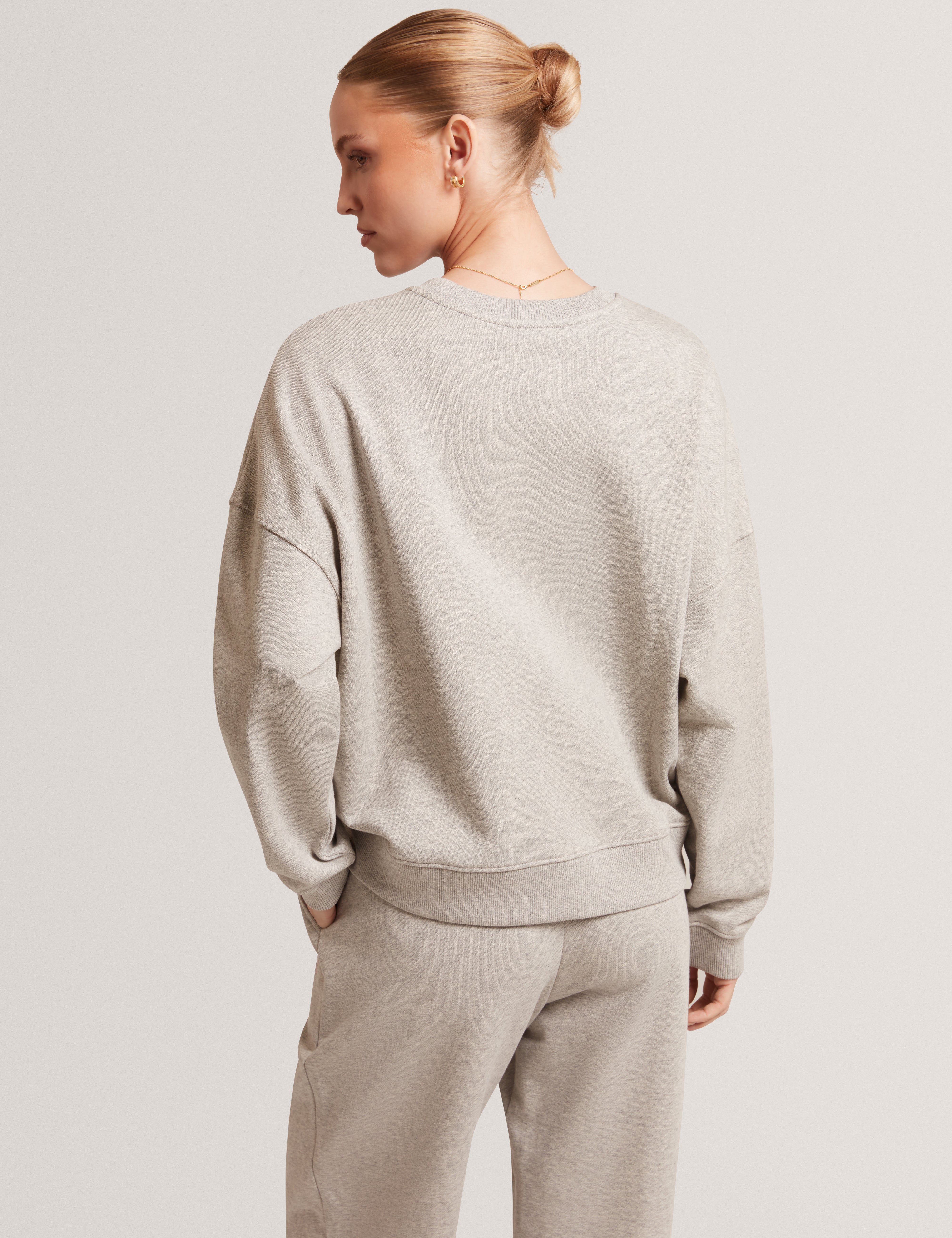 Tanlie Branded Embroidery Sweatshirt Grey
