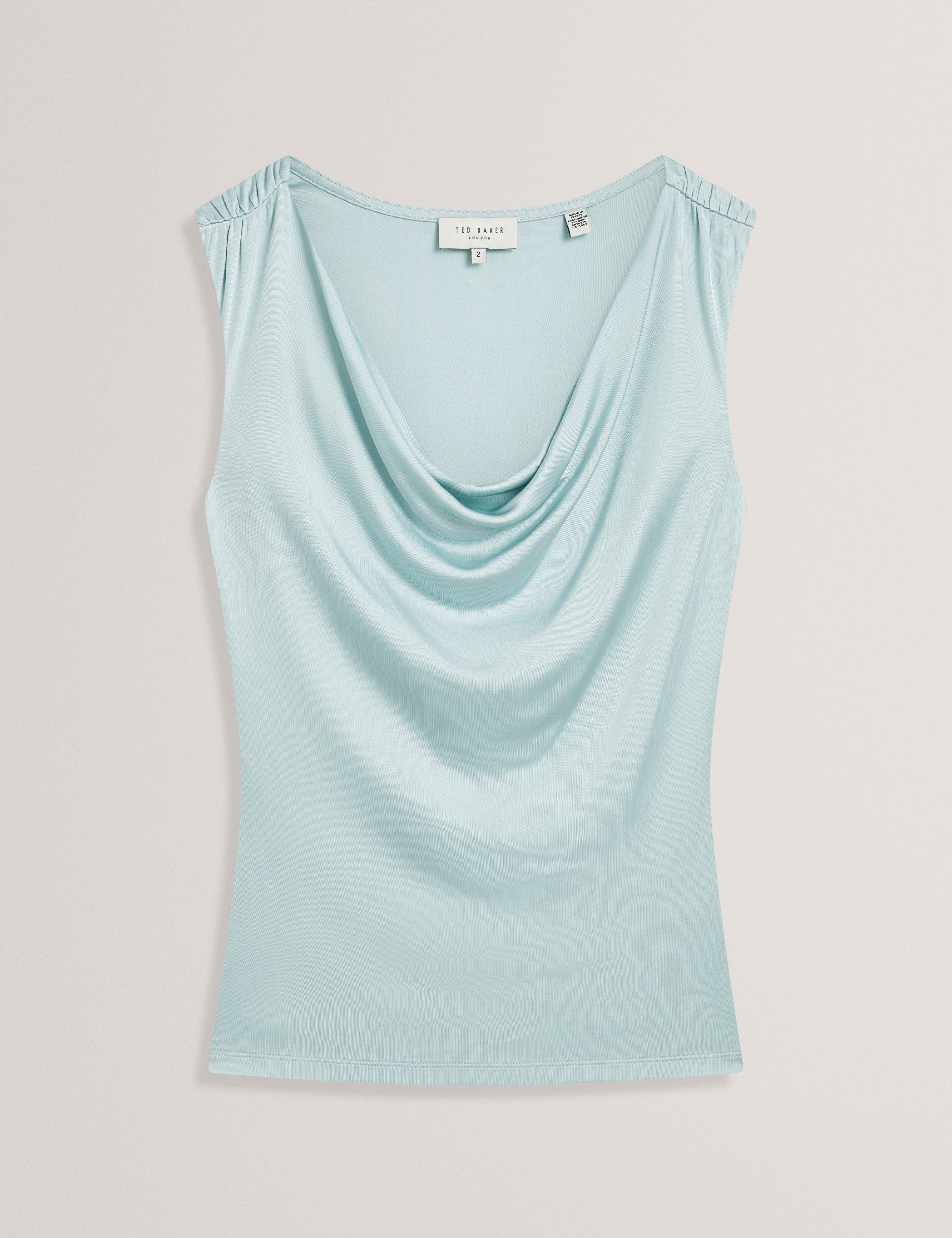 Azzila Cowl Neck Sleeveless Top Sky-Blue