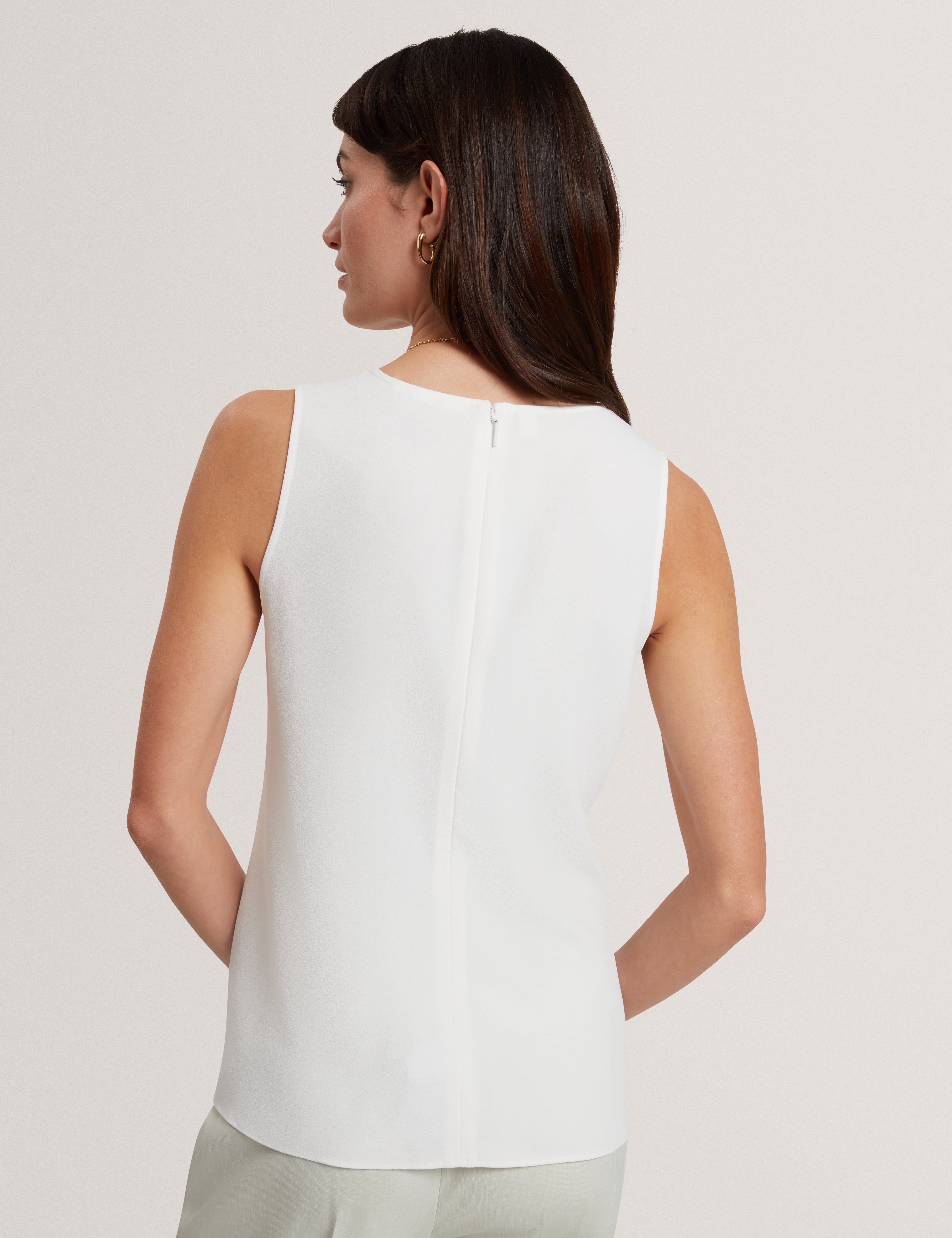 Alayra Draped Bar Detail Top Ivory