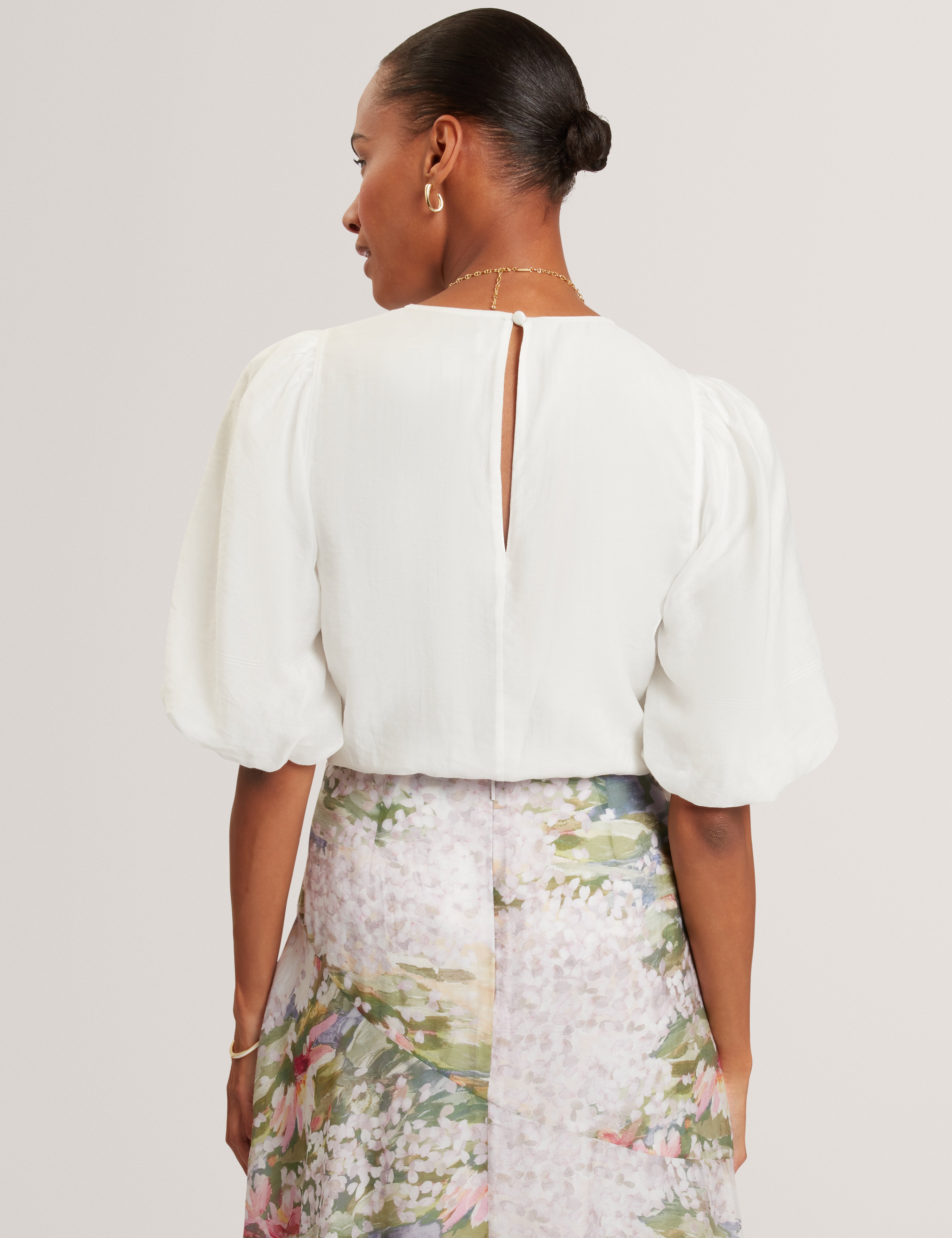 Elni Puff Sleeve Top Ivory