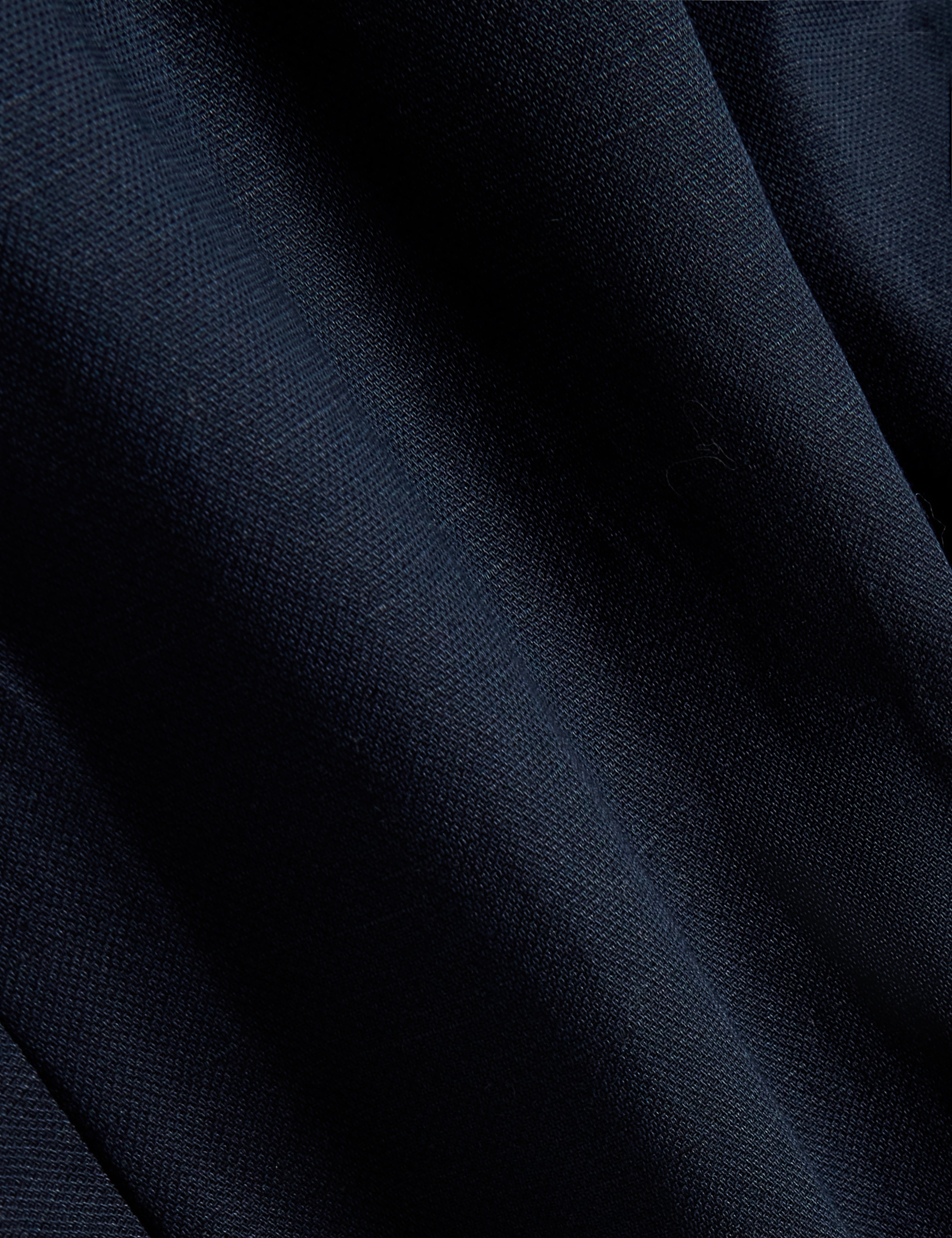 Maurce Straight Leg Linen Blend Trouser Navy