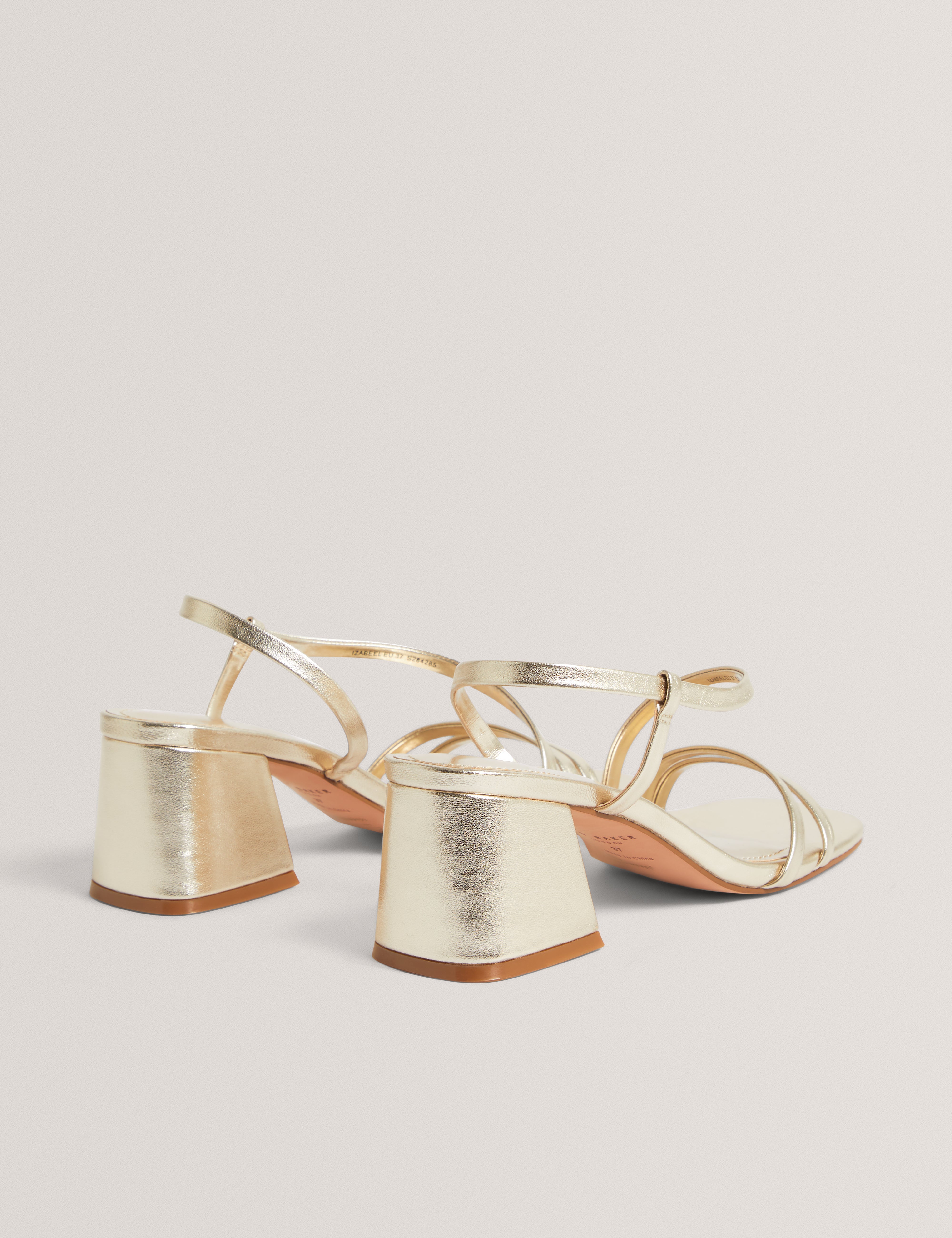Izabeel Strappy Block Heel Gold
