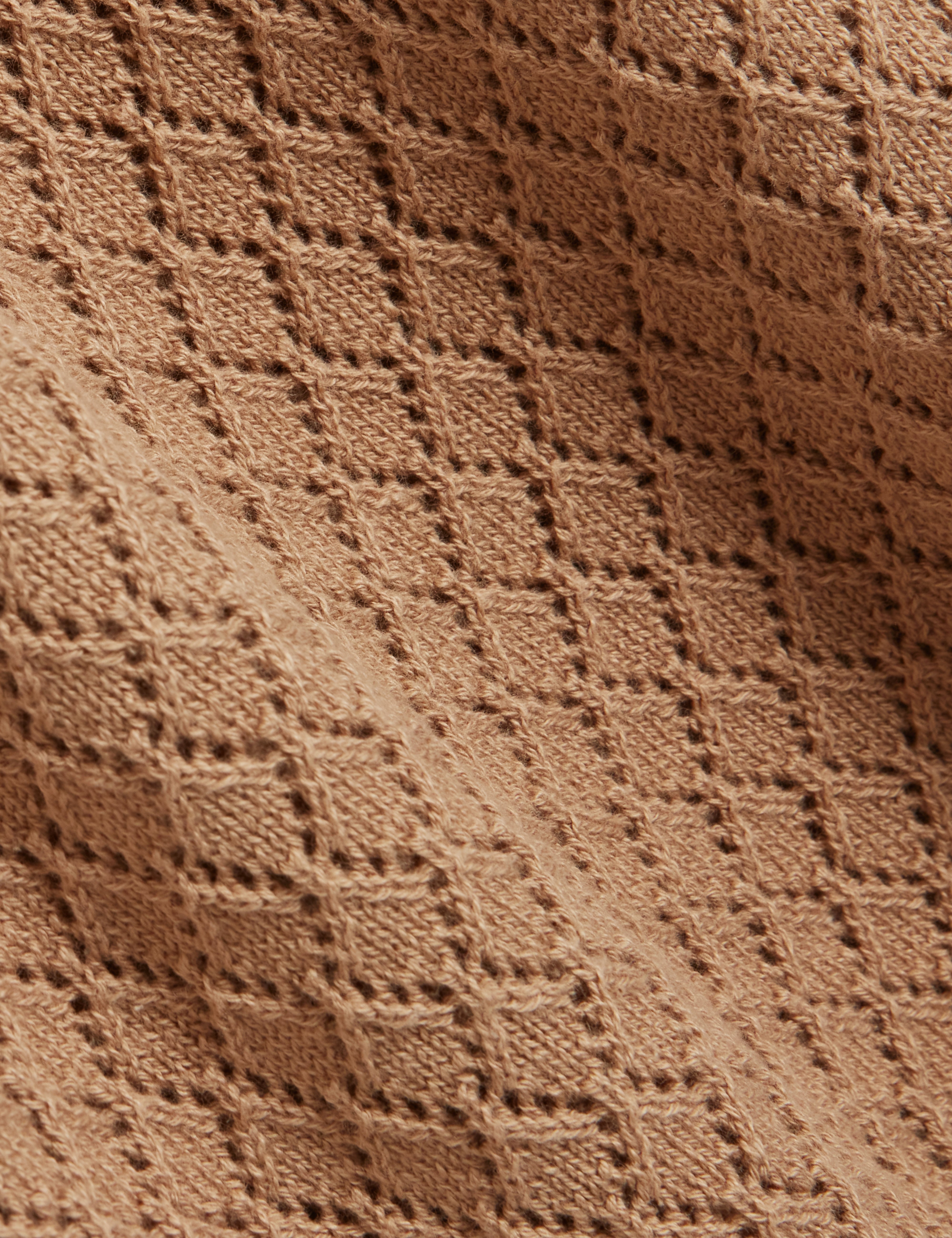 Ferriss Ss Relaxed Fit Crochet T-Shirt Lt-Brown