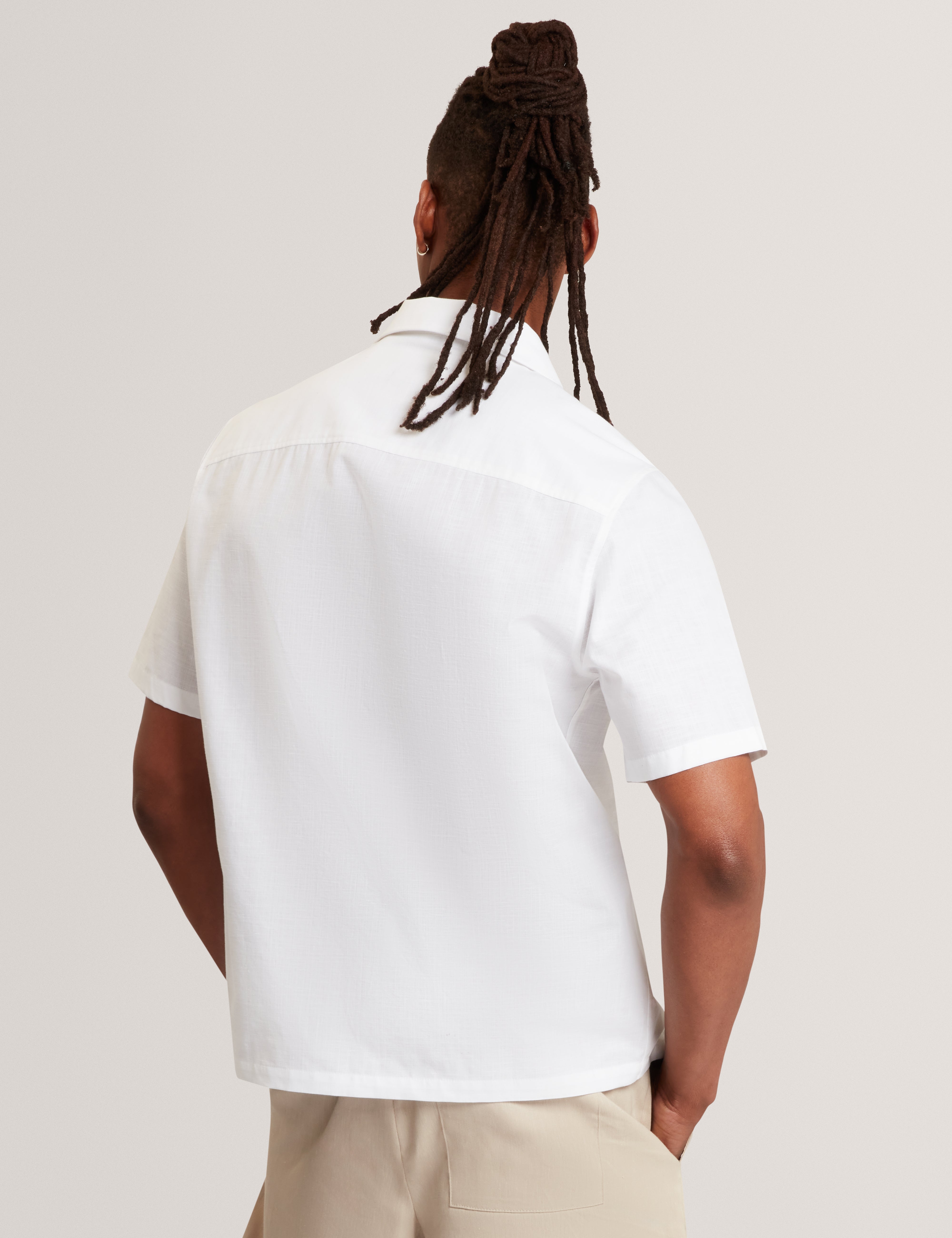 Gallagr Ss Relaxed Box Print Shirt White